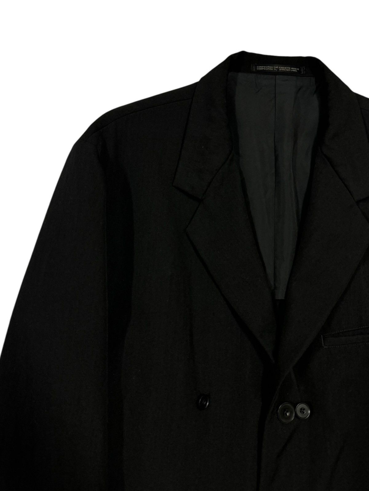 Vintage Vtg🔥Yohji Yamamoto Gabardine Og Black Blazer Wool Jacket Size 40L - 6 Thumbnail