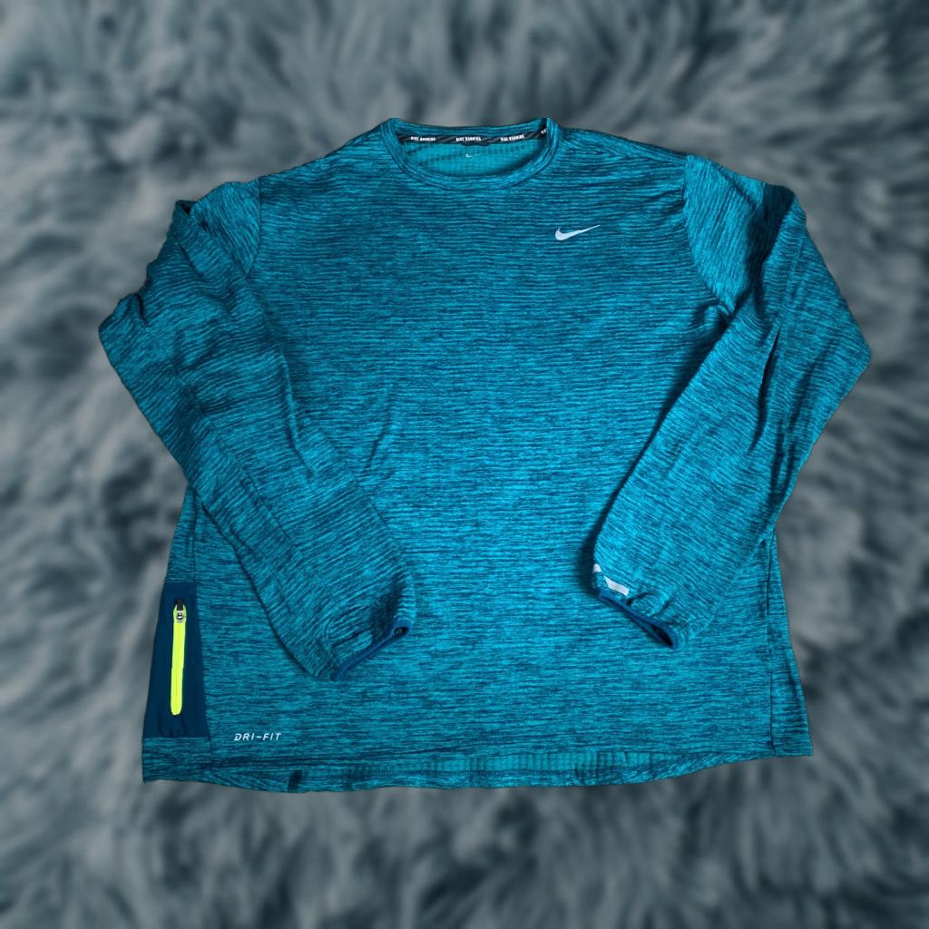 Nike Nike Air Running Reflective Long Sleeve Therma Shirt 2XL Tall Aqua Mens Nike Air Reflective Running Shirt Size US XXL / EU 58 / 5 - 1 Thumbnail