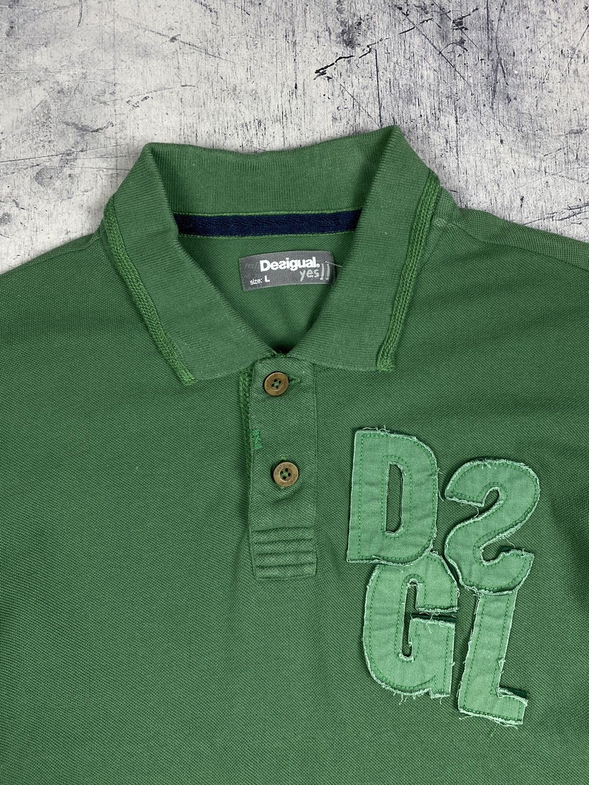 Desigual Desigual Luxury Green Long Sleeve Rugby Polo Shirt Patch Size US L / EU 52-54 / 3 - 6 Thumbnail