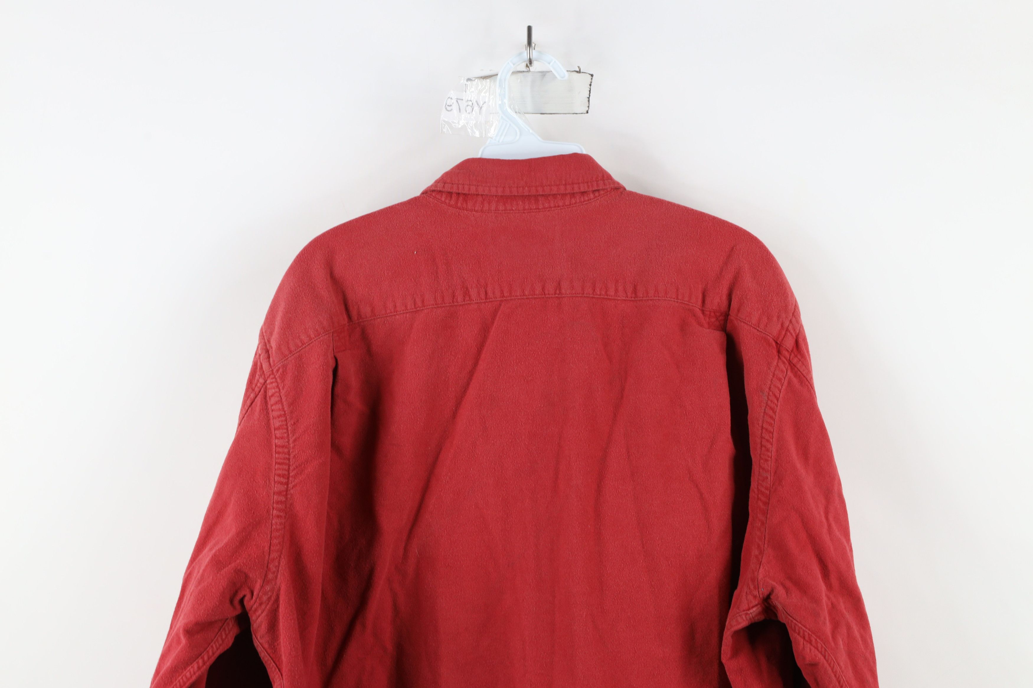 Lands' End × Vintage Vintage 90s Lands End Chamois Cloth Button Down Shirt Red Size US XL / EU 56 / 4 - 14 Thumbnail