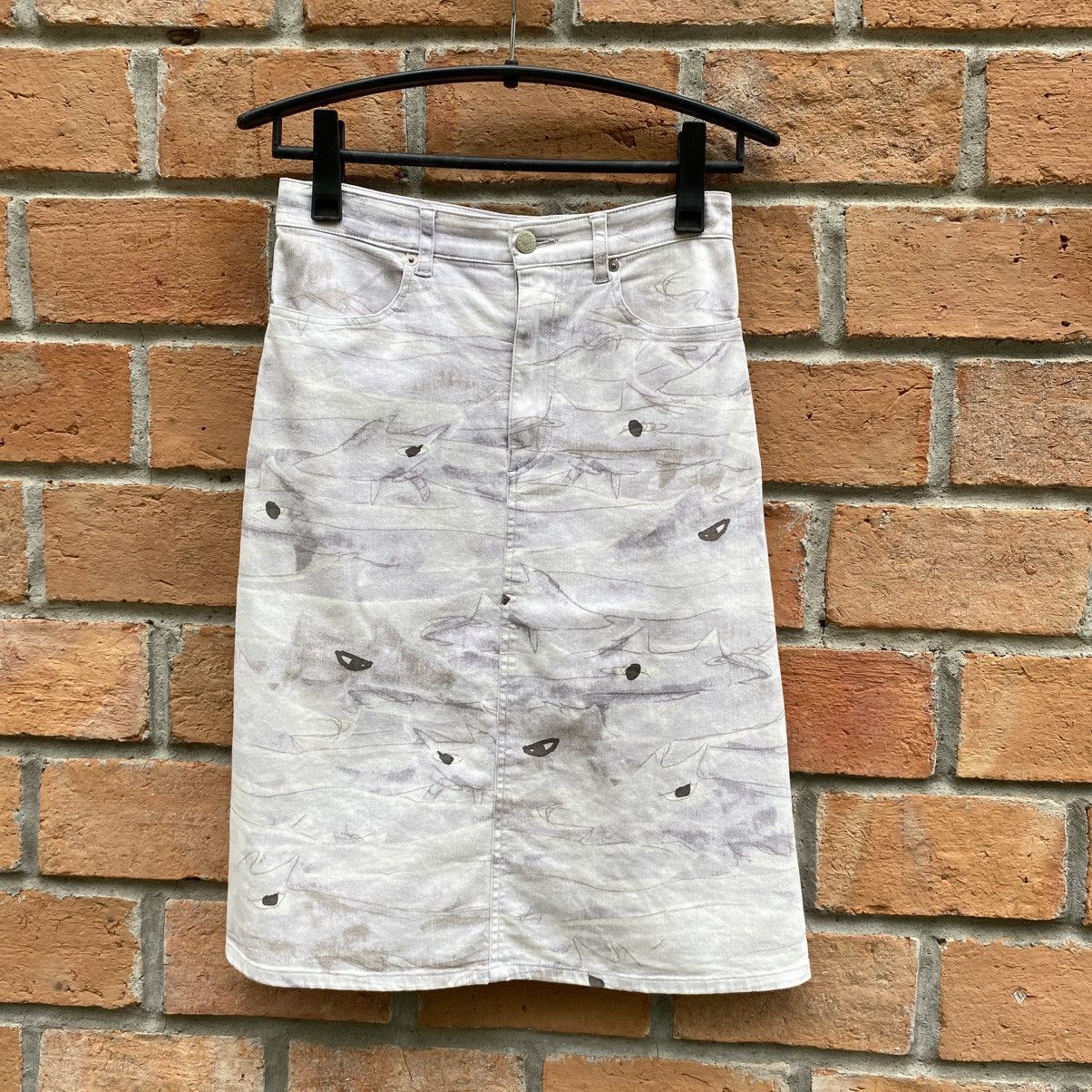 Tsumori Chisato TSUMORI CHISATO Shark Print Denim Skirt Size 28" / US 6 / IT 42 - 4 Thumbnail
