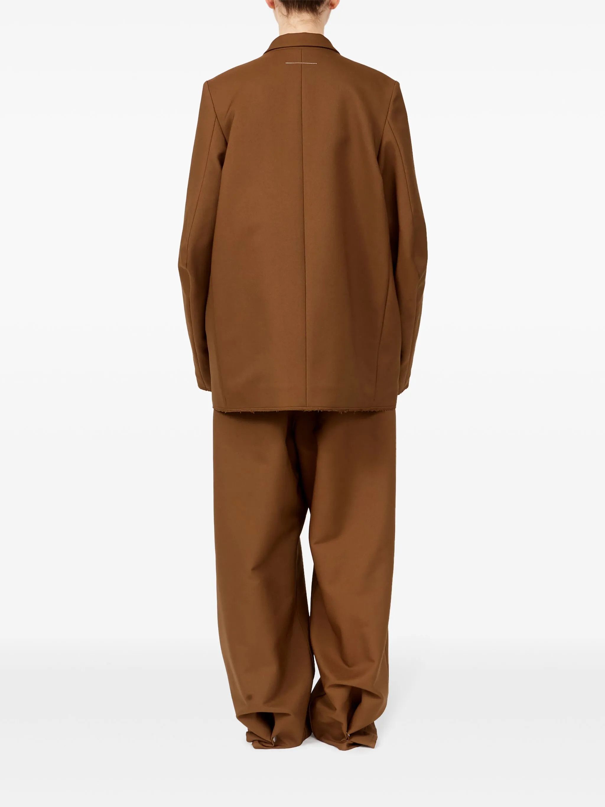 Maison Margiela oc11z0925 Single-breasted Oversized Blazer in Brown Size L / US 10 / IT 46 - 4 Thumbnail
