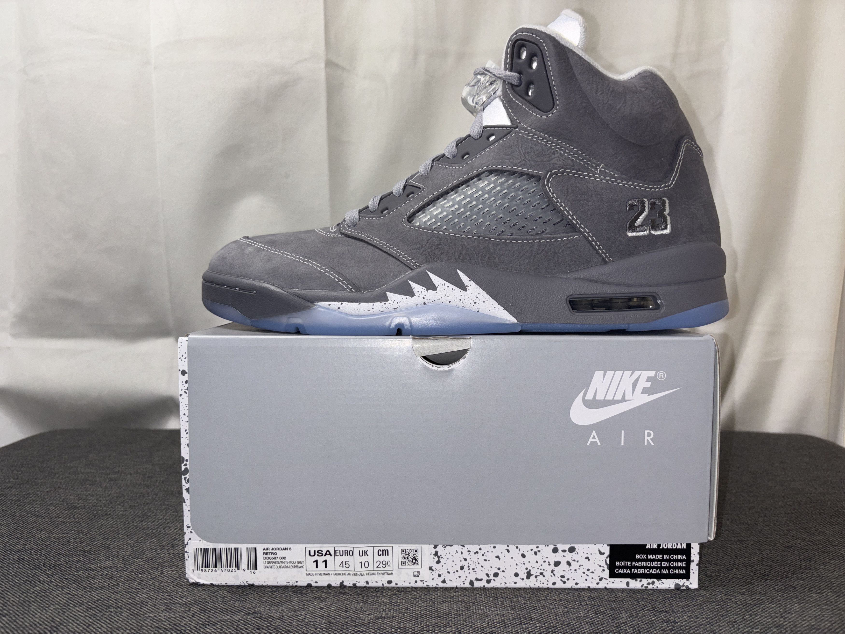 Nike Nike Air Jordan 5 Retro Wolf Grey (2026) Size 11 DD0587-002 Size US 11 / EU 44 - 5 Thumbnail