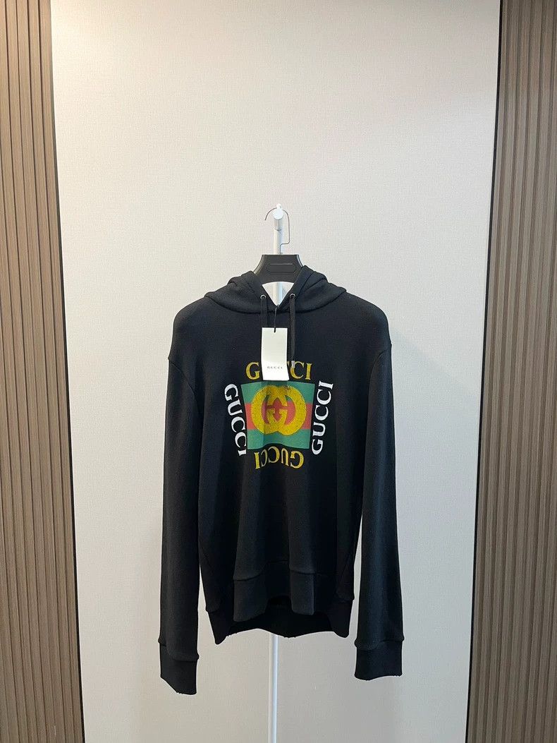 Gucci Black Vintage Square Logo Hoodie Sweatshirt 2502-Next