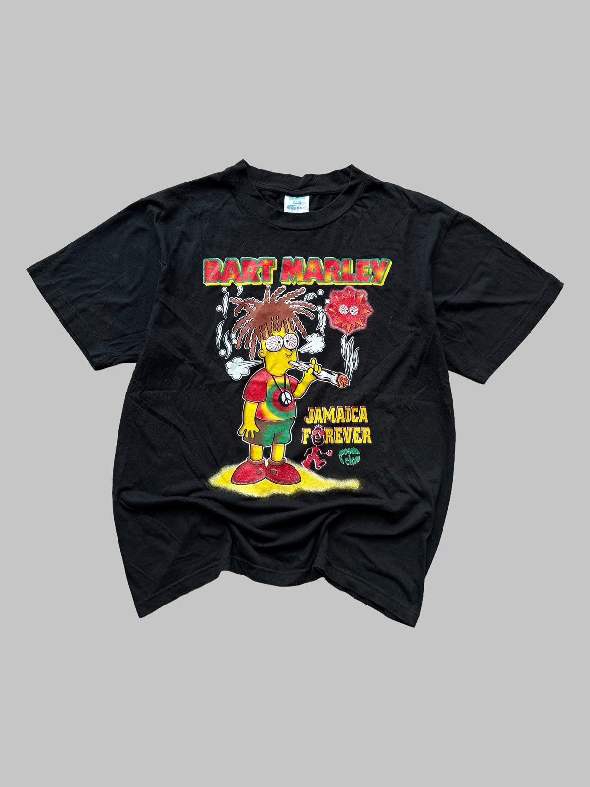 Bob Marley Bart marley bob Marley the Simpsons vintage crazy 90’s tee Size US XL / EU 56 / 4 - 1 Thumbnail