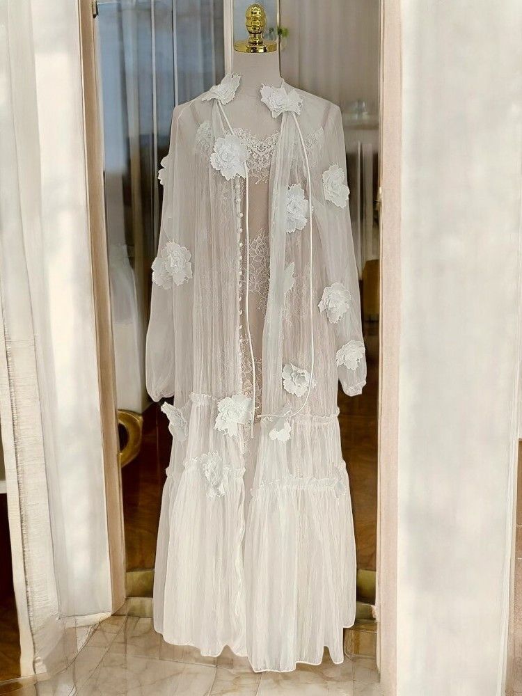 Other Spring Flower Embroidery Lace Two-Piece Midi Dress Size ONE SIZE - 1 Thumbnail