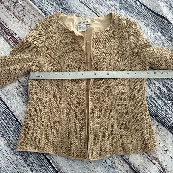 Other WORTH Women's Tan Textured Cotton-Wool-Linen Blend Blazer Ja Size S / US 4 / IT 40 - 6 Thumbnail