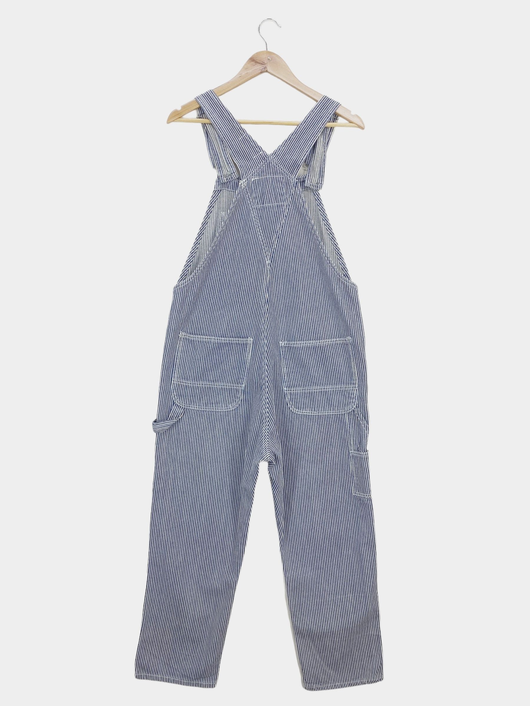 Japanese Brand W Closet Denim Bib Overalls Hickory Workwear Size US 35 - 1 Thumbnail