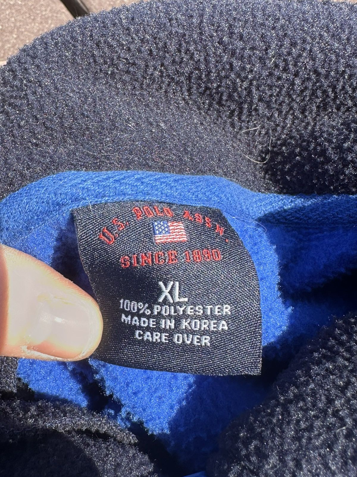 U.S. Polo Assn. × Vintage 1990s Vintage USPA Polo Quarterzip Fleece Jacket Size US XL / EU 56 / 4 - 5 Thumbnail