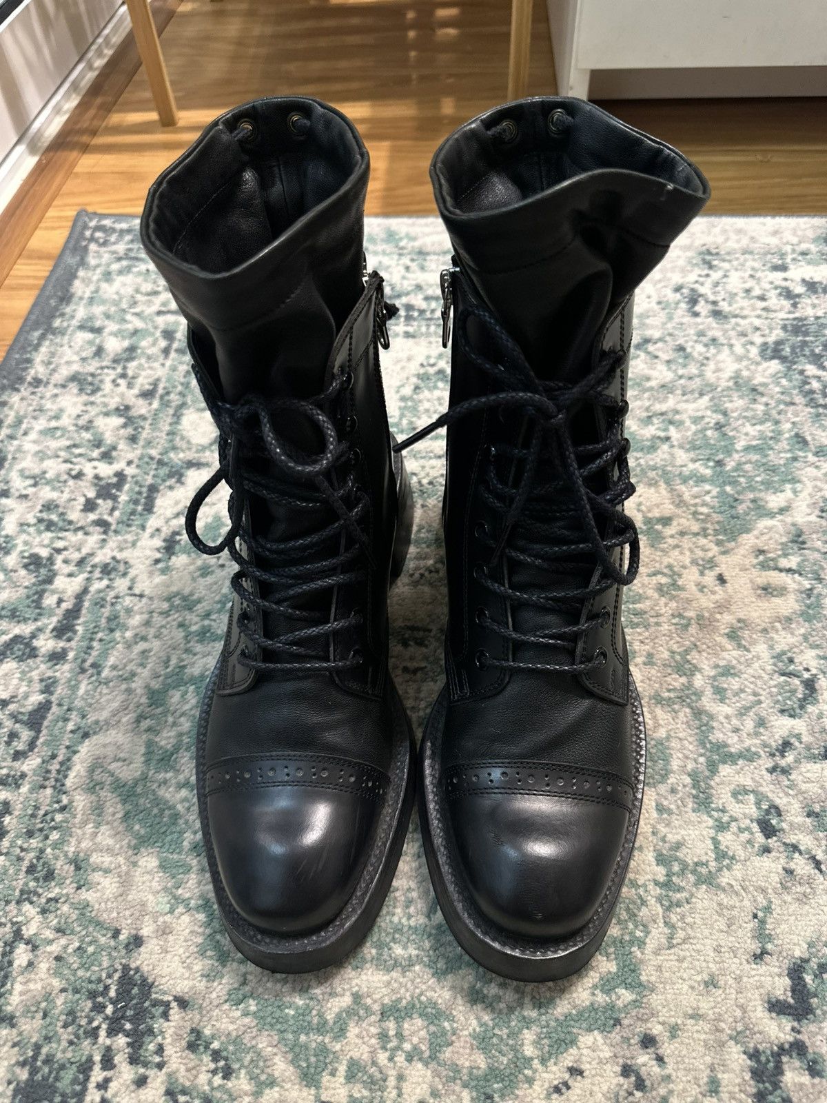 Maison MIHARA YASUHIRO Miharayasuhiro Double Layer Leather Combat Boots Size US 6 / EU 39 - 7 Thumbnail