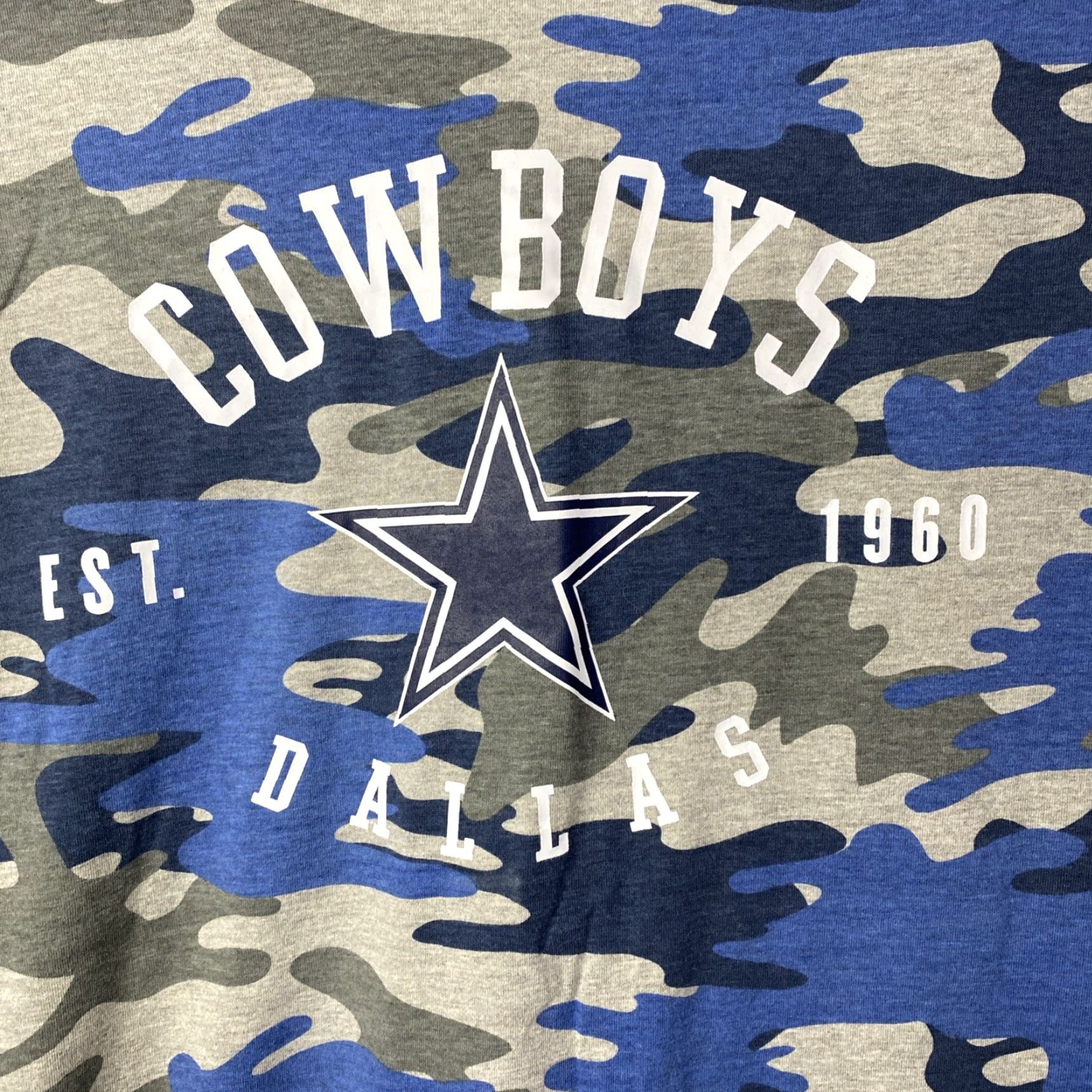NFL Dallas Cowboys Starter T Shirt Mens XL Blue Camo Star Logo NFL 24x30 Size US XL / EU 56 / 4 - 3 Thumbnail