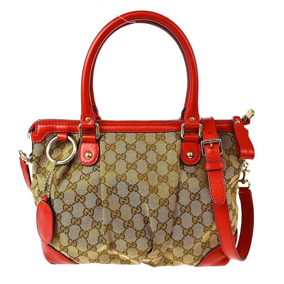 Gucci Gucci Sukey Top Handle Satchel GG Canvas with Leather Size ONE SIZE - 1 Thumbnail