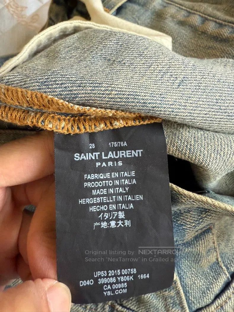 Saint Laurent Paris Saint Laurent D02 Blue Distressed Denim Jeans. Size US 28 / EU 44 - 5 Thumbnail