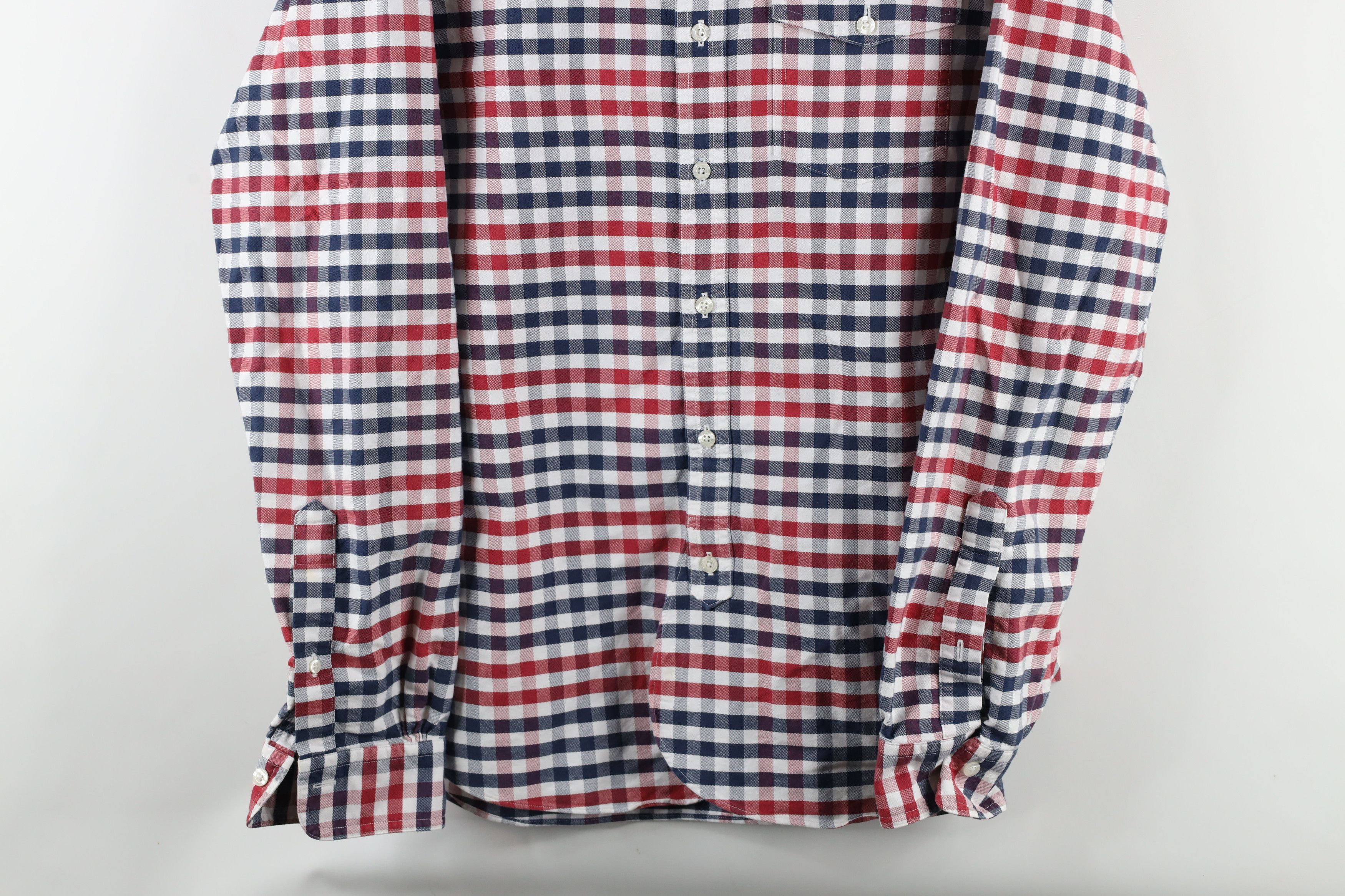 Brooks Brothers × Vintage Brooks Brothers Red Fleece Button Down Shirt Plaid Cotton Size US L / EU 52-54 / 3 - 3 Thumbnail