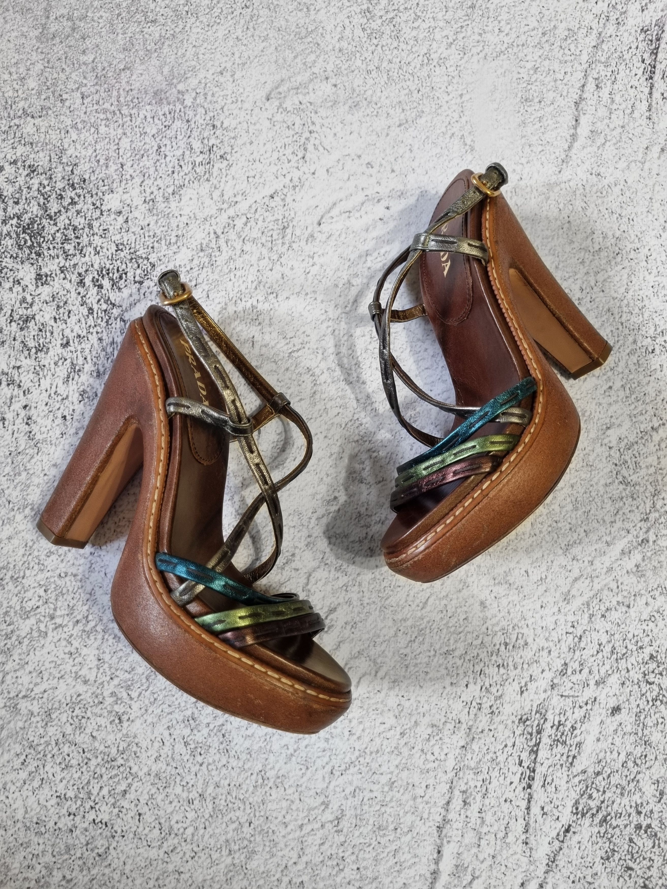 Prada Vintage Prada Leather High Heels Sandals Size US 5 / IT 35 - 3 Thumbnail