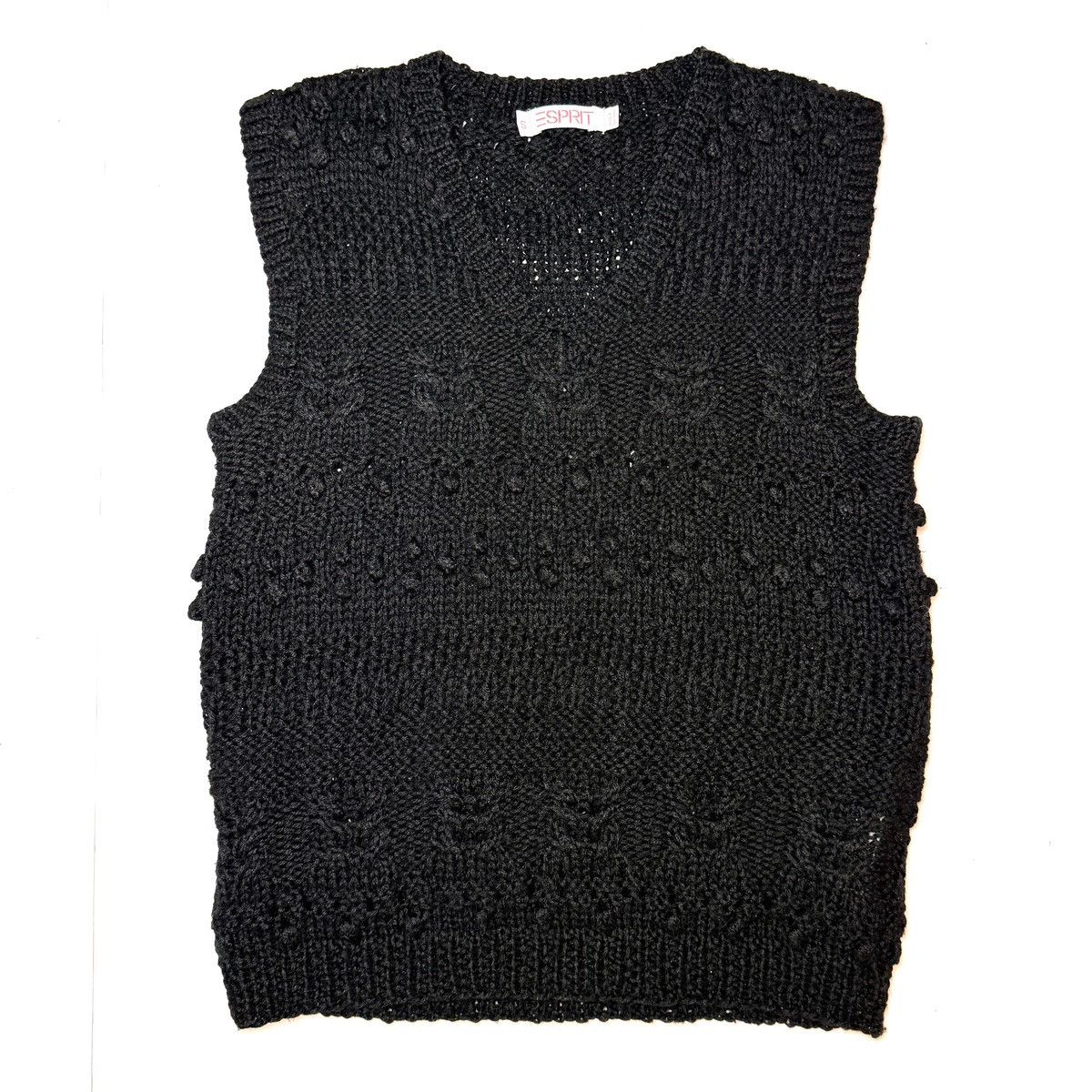 Esprit Vintage ESPRIT Wool Knit Sweater Vest – Black (S) Size US S / EU 44-46 / 1 - 1 Thumbnail