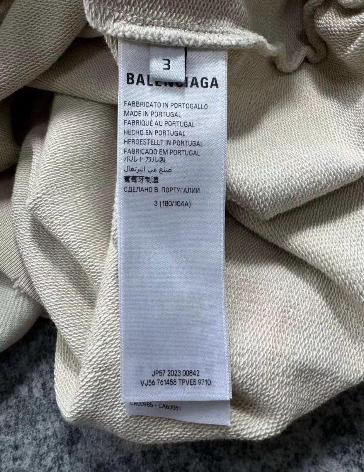 Balenciaga Balenciaga beige Be Nice hoodie 2412-Nextarrow Size US L / EU 52-54 / 3 - 6 Thumbnail