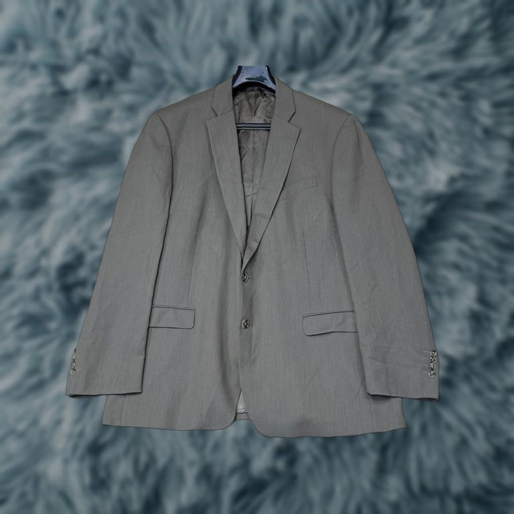Kenneth Cole KENNETH COLE Blazer Jacket 100% Wool Twill Double/Vented 2 Button Men 46R Beige Formal Business Casual Size 46R - 1 Thumbnail