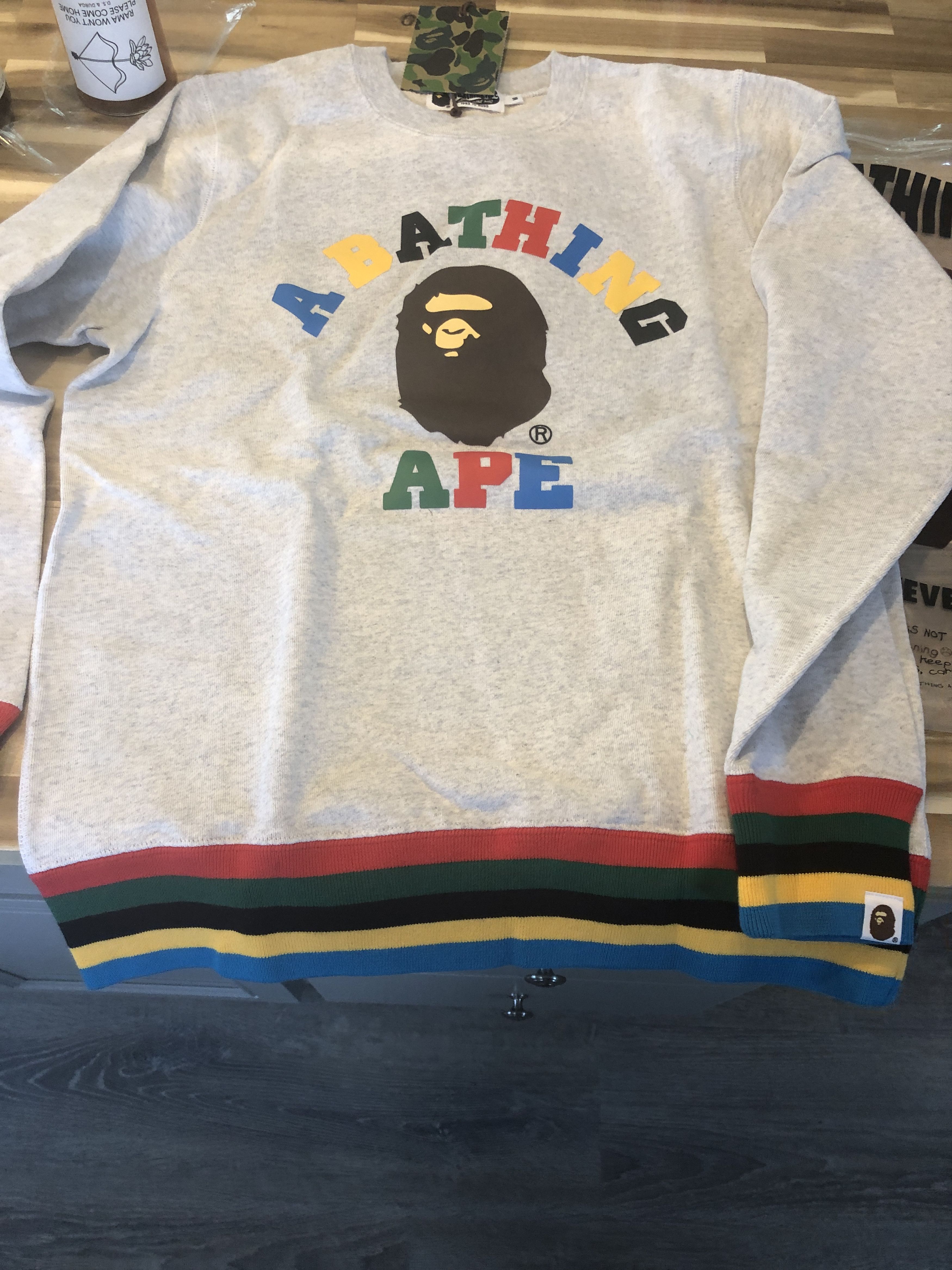 Bape A BATHING APE BAPE MULTICOLOR COLLEGE CREWNECK SWEATSHIRT Size US M / EU 48-50 / 2 - 1 Thumbnail