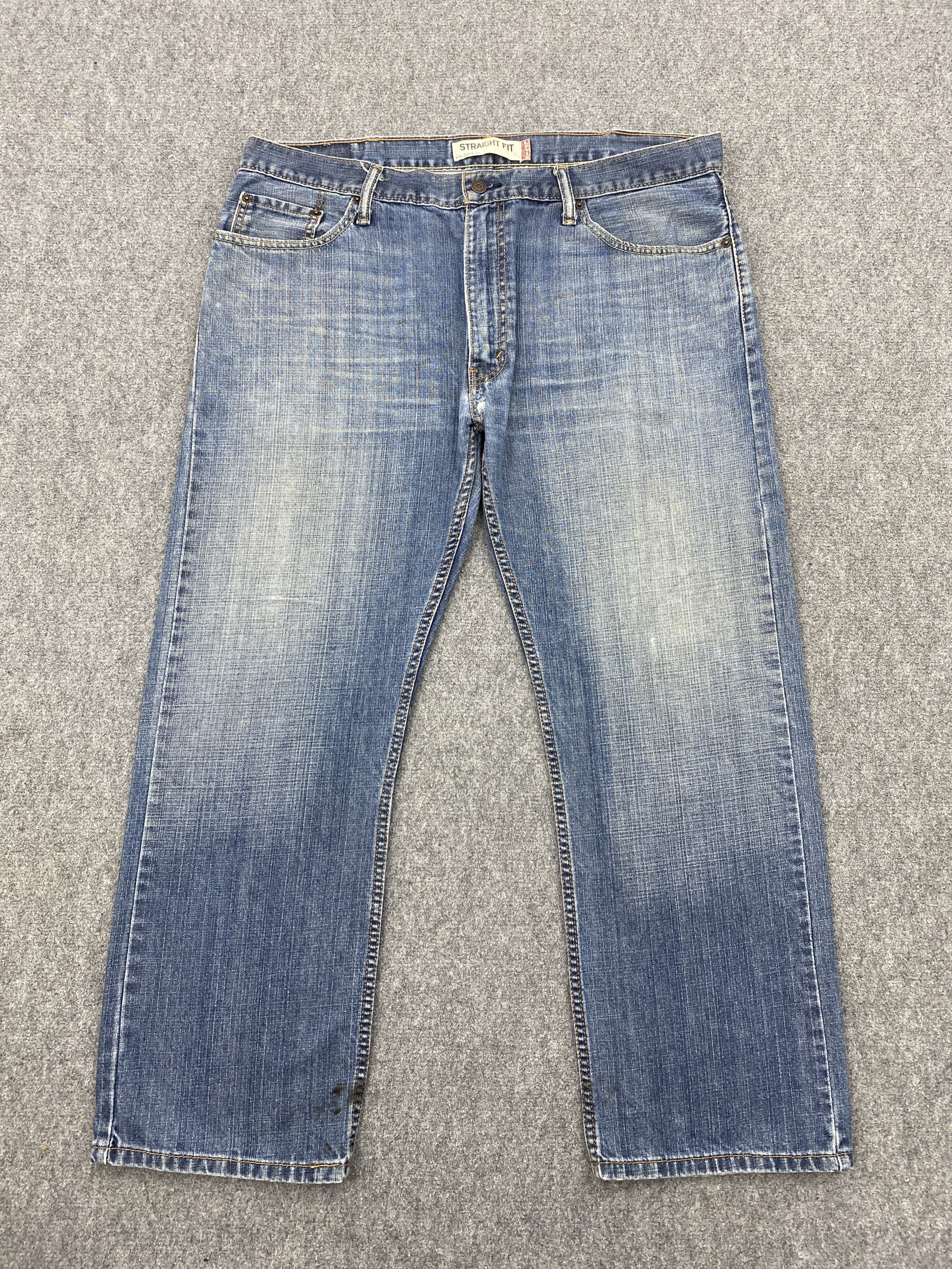 image of Levis x Vintage Levi's 505 Straight Fit Faded Blue Jeans in Blue Denim, Men's (Size 40)