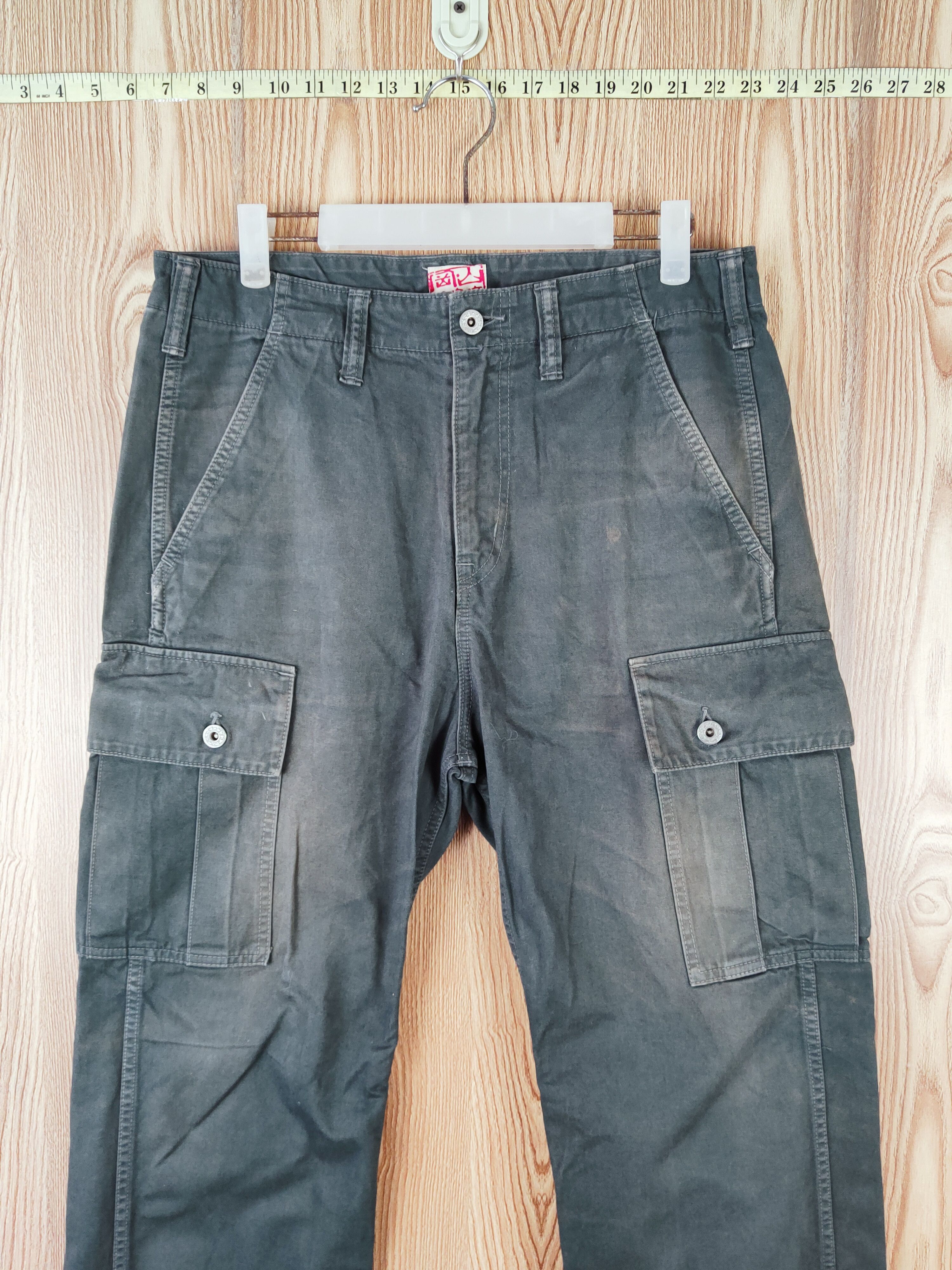 Japanese Brand Japan Teal Blue Faded Multipocket Cargo Pants #W446 Size US 32 / EU 48 - 2 Thumbnail