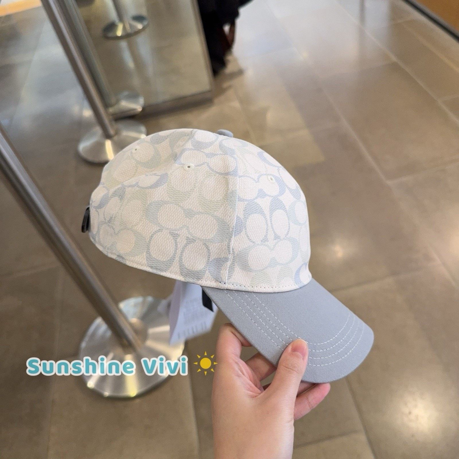 Coach NWT COACH Baseball Signature Hat chalk blue one size CEH64 Size ONE SIZE - 3 Thumbnail