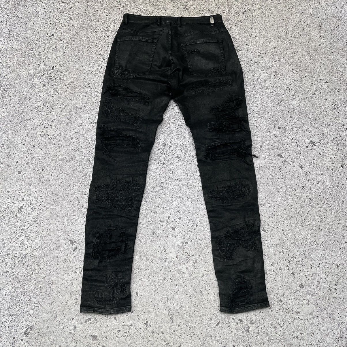 Represent Clo. Represent Clo. Shredded Distressed Black Wax Denim Jeans Size US 36 / EU 52 - 13 Thumbnail