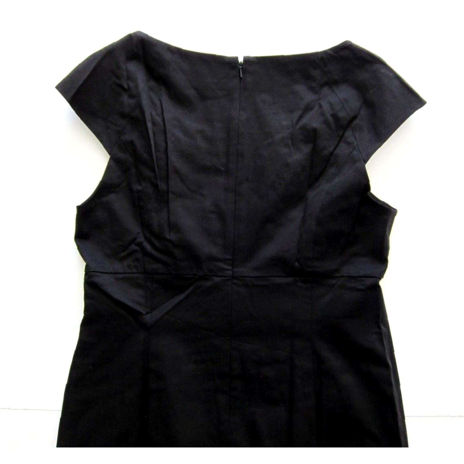 Jones New York NWT Jones New York Signature Black Cotton Stretch Cap Sleeve Sheath Dress 10 Size L / US 10 / IT 46 - 6 Thumbnail