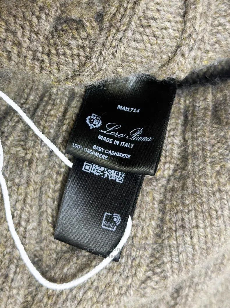 Loro Piana Loro Piana Khaki jacquard cable knit cardigan jacket Size S / US 4 / IT 40 - 5 Thumbnail
