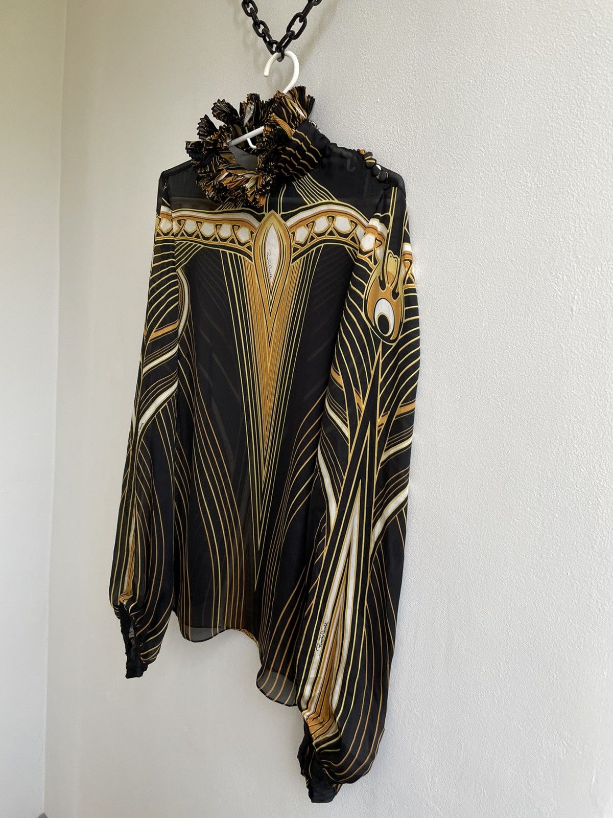 Roberto Cavalli Roberto Cavalli 2007 VOYAGE RUNWAY Collection Silk Blouse Size M / US 6-8 / IT 42-44 - 4 Thumbnail