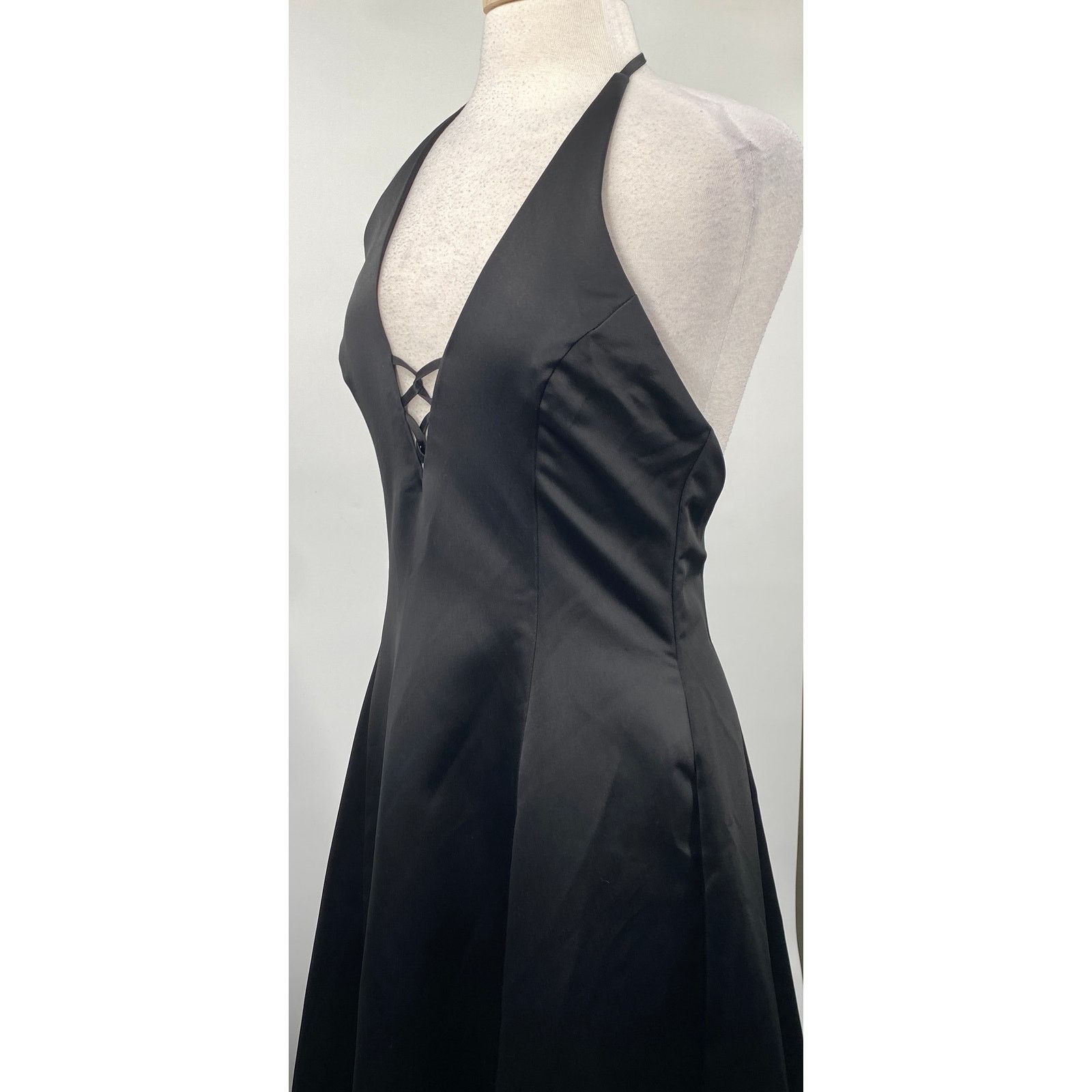 Vintage Vintage Y2k Scott McClintock Lace Up Gown Satin Black NEW Size M / US 6-8 / IT 42-44 - 5 Thumbnail