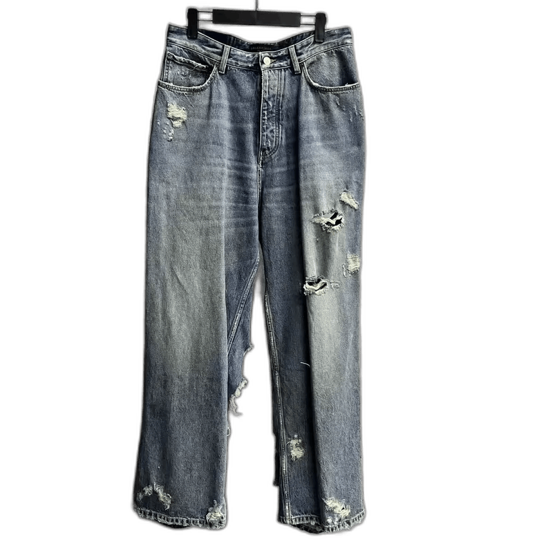 Balenciaga Balenciaga Blue Distressed Denim Jeans Size S Size US 26 / EU 42 - 1 Thumbnail