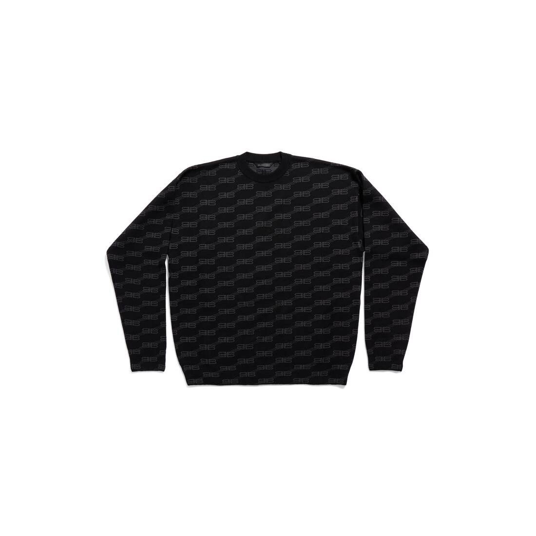Balenciaga o1w1db11224 BB Monogram Sweater in Black Size XL / US 12-14 / IT 48-50 - 2 Thumbnail
