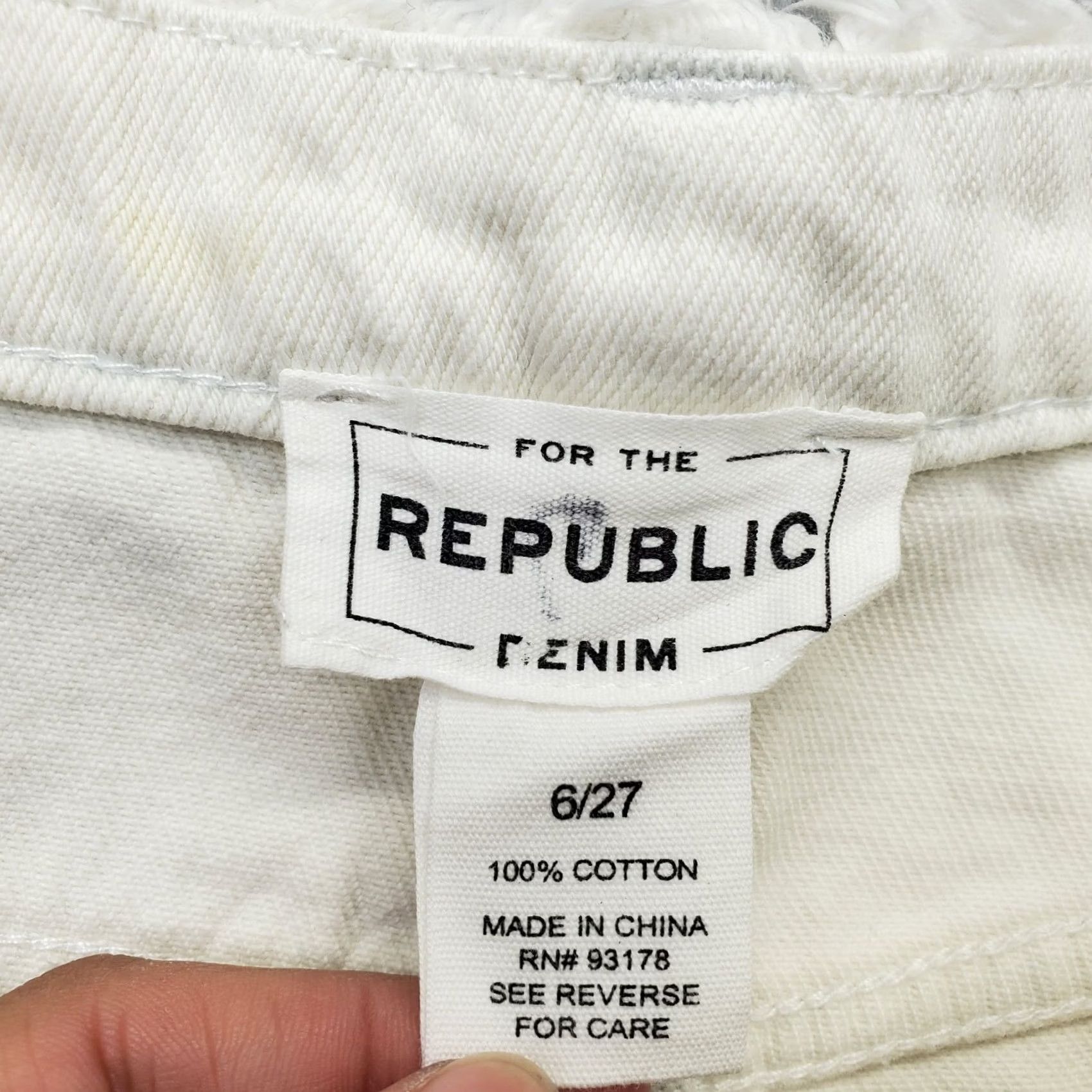 New Republic Republic Jean Skirt Womens 6 White Denim Stretch Raw Hem High Waist Size 28" / US 6 / IT 42 - 6 Thumbnail
