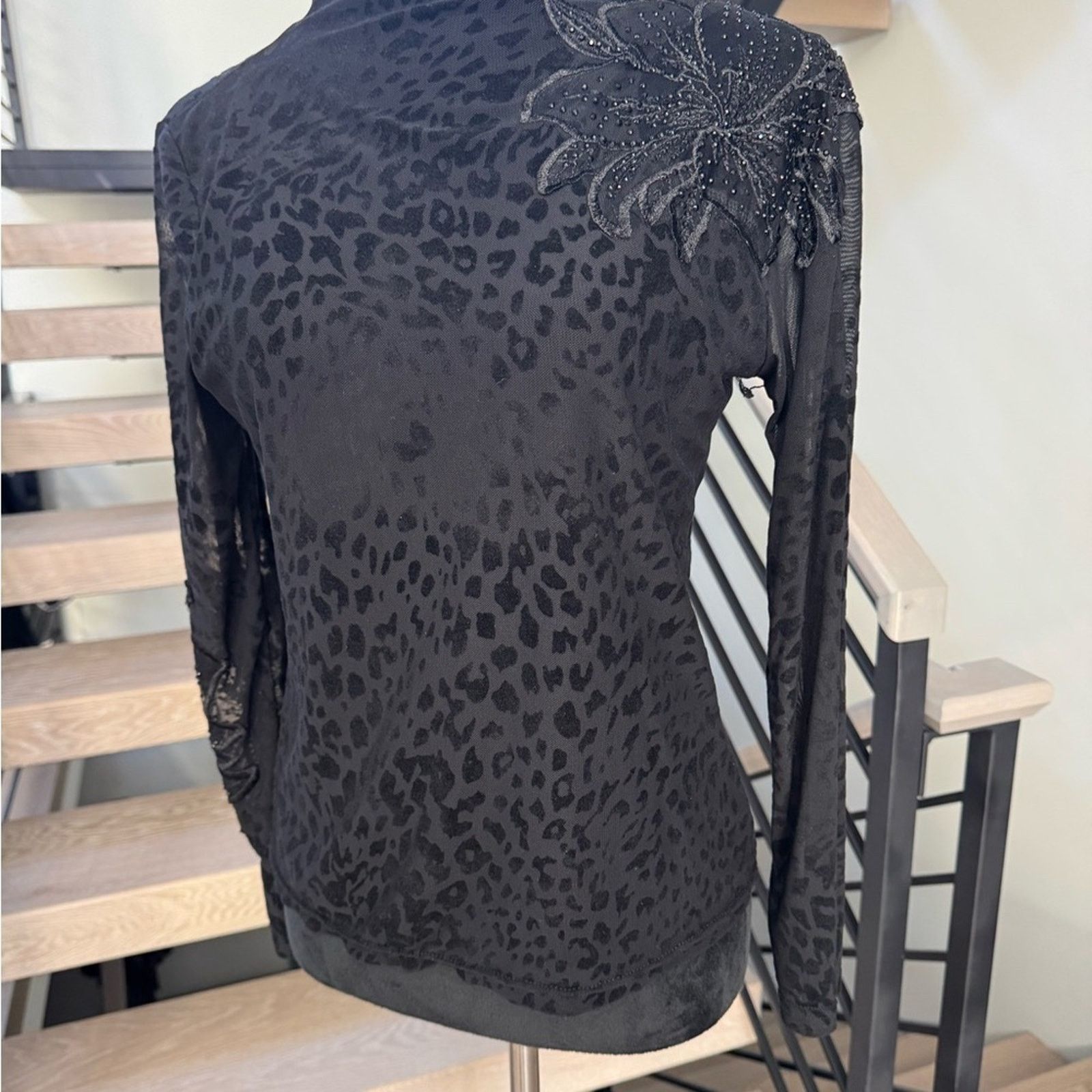 Other Elegant Black Leopard Print Women's Top size S Size XS / US 0-2 / IT 36-38 - 2 Thumbnail