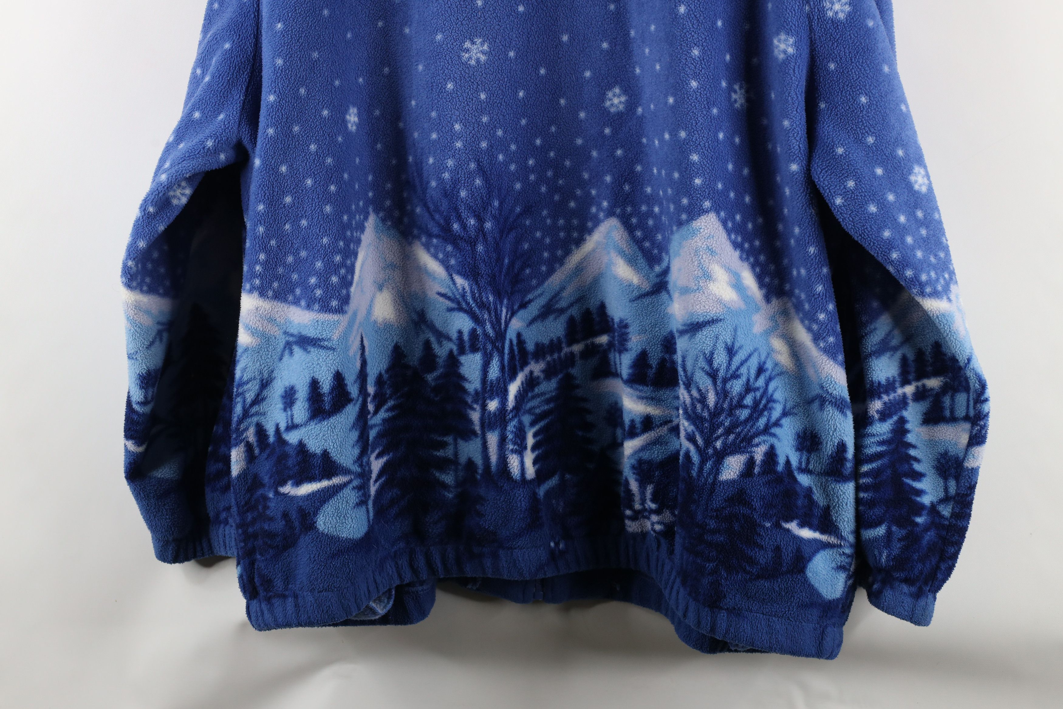 Vintage Vintage 90s Streetwear Mountain All Over Print Fleece Jacket Size XXL / US 16-18 / IT 52-54 - 12 Thumbnail