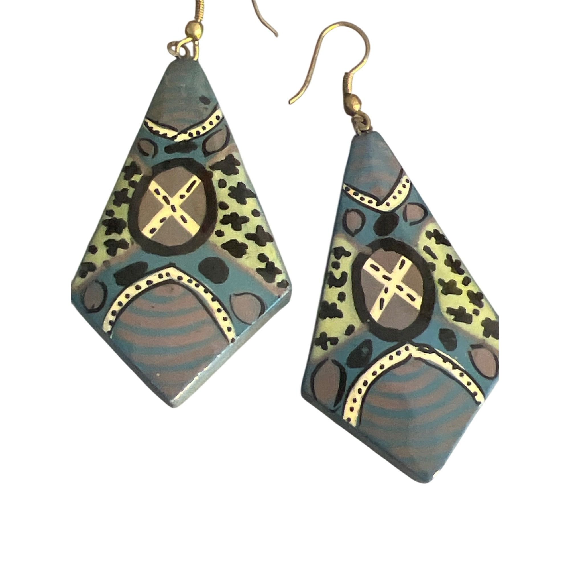 Other Painted Lacquered Bridgett Wallace Earrings Gold Tone Hooks Size ONE SIZE - 2 Thumbnail