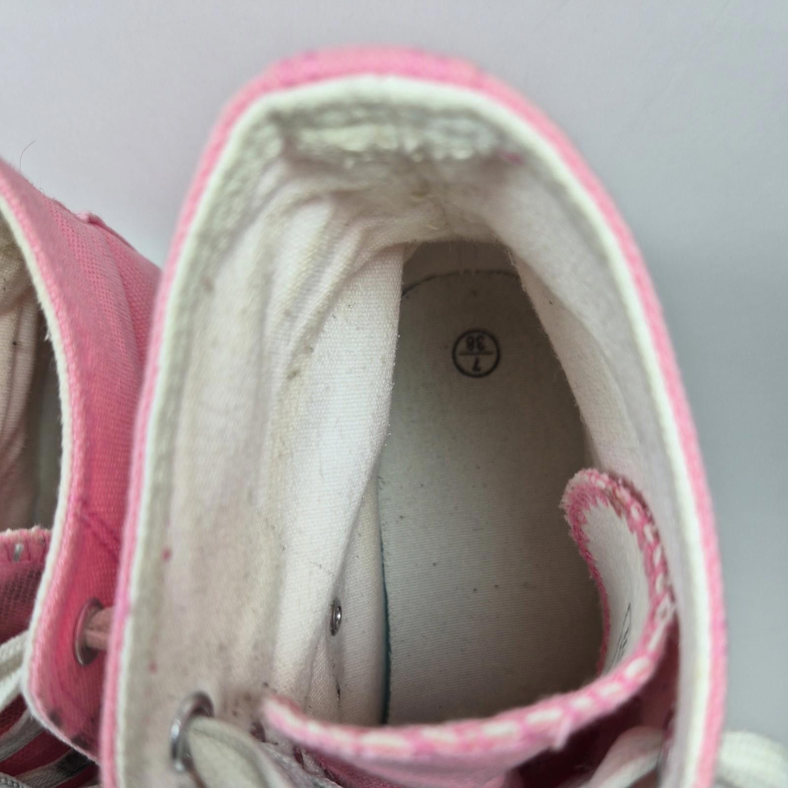 The Unbranded Brand High Top Pink Women Shoes Size 7 Pink Girly College Thrashed Size US 7 / IT 37 - 9 Thumbnail