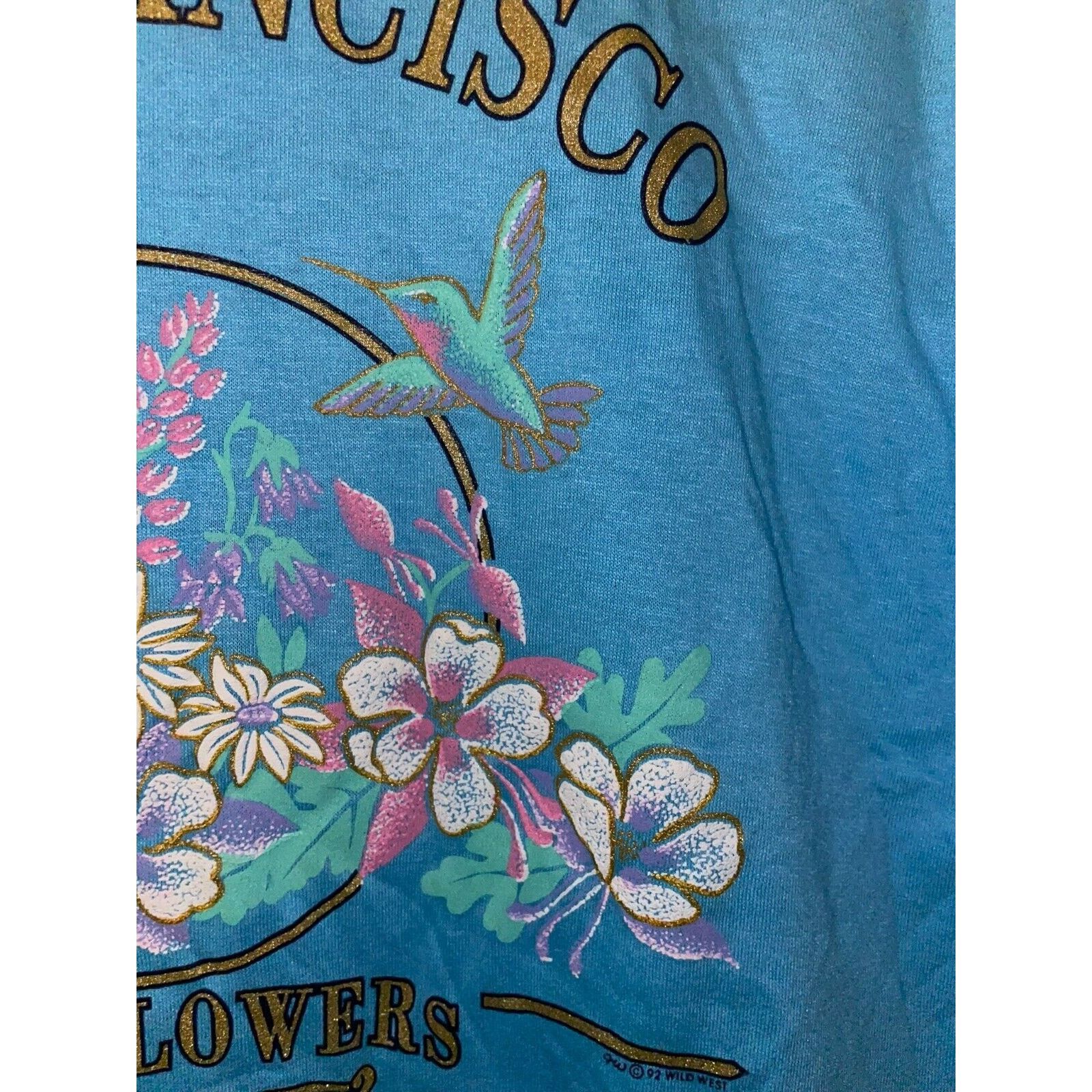 Jerzees Vintage San Francisco Shirt Wildlflowers Wild Blue Tee 90s L Size US L / EU 52-54 / 3 - 2 Thumbnail