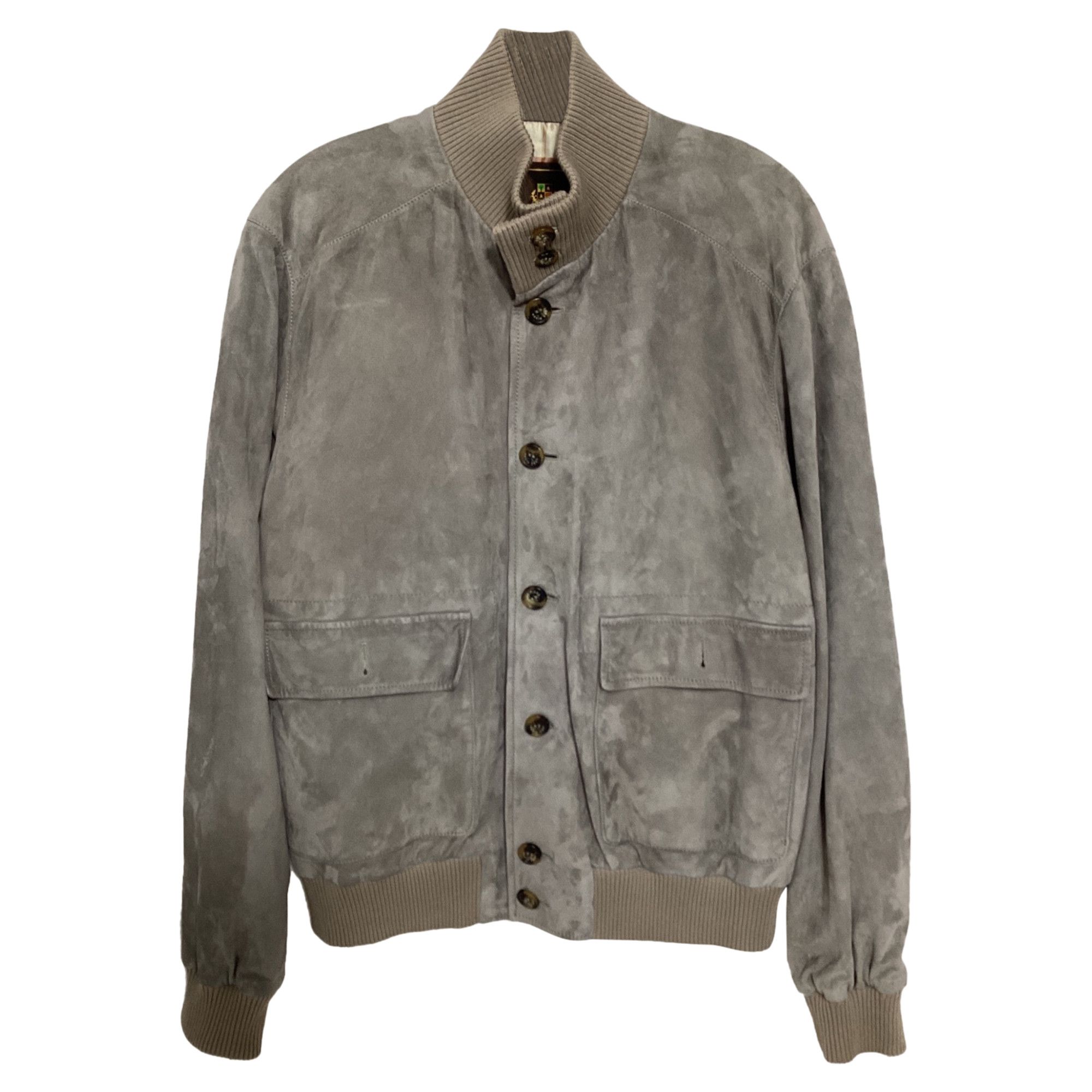 Loro Piana Loro Piana Bomber Jacket in Grey Suede Size US L / EU 52-54 / 3 - 1 Thumbnail