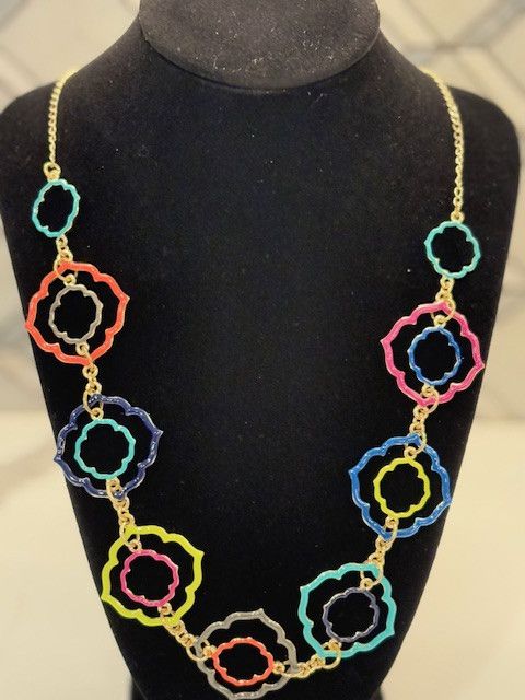 Jewelry Multicolor Lotus Flowers on a Gold Chain Size ONE SIZE - 2 Thumbnail