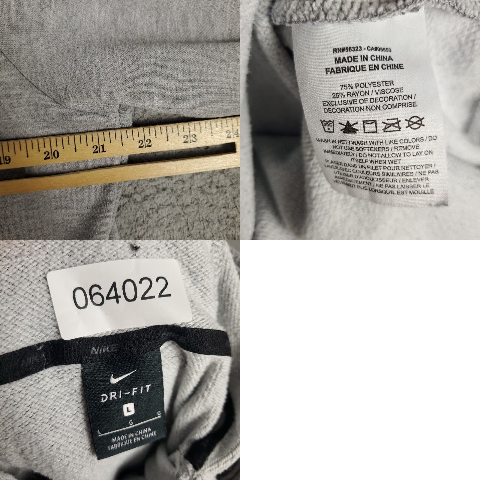 Nike Nike Hoodie Mens Large Gray Swoosh Dri Fit Pullover Sweatshirt Sweater Size US L / EU 52-54 / 3 - 8 Thumbnail