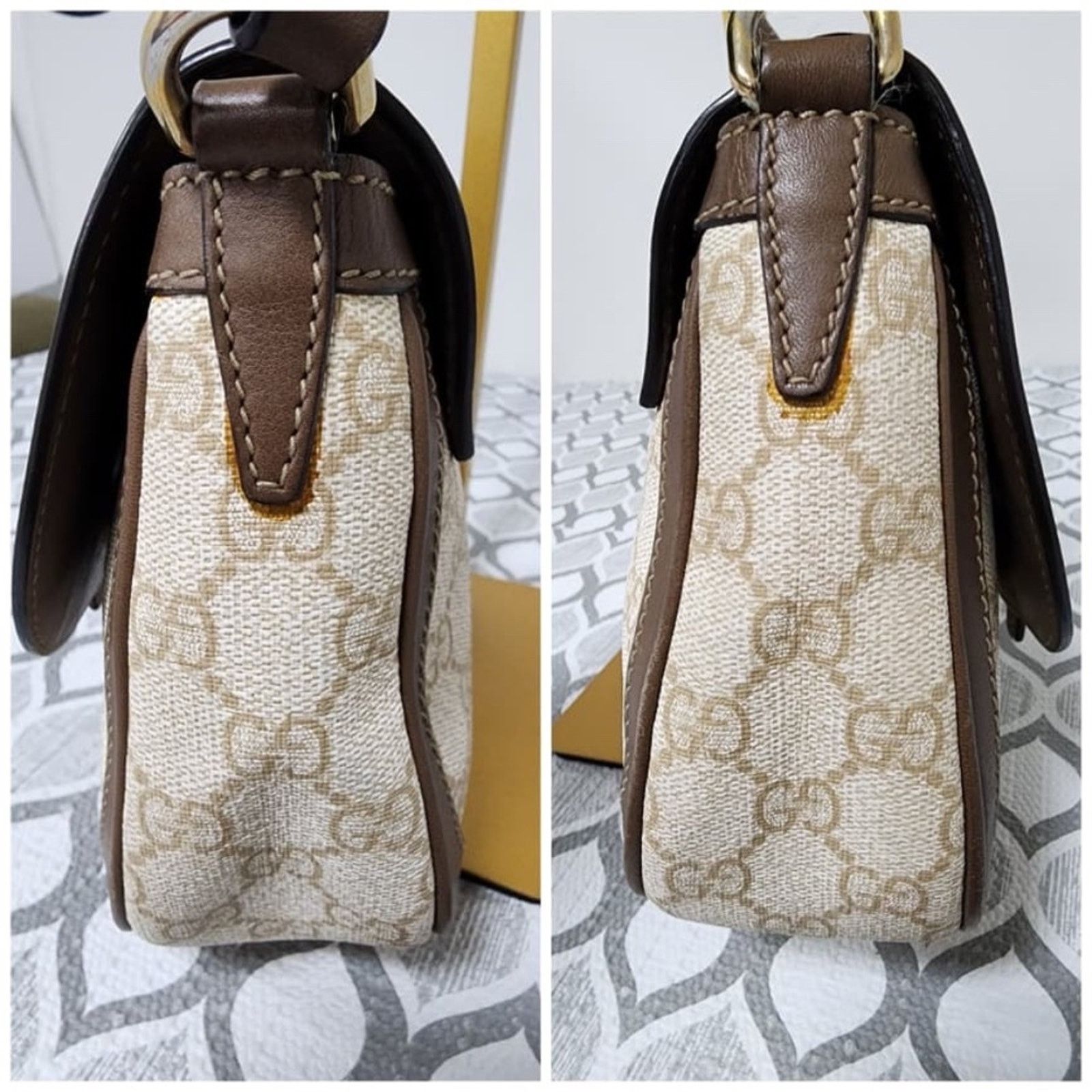Gucci Authentc Gucci GG Supreme Shoulder/Crossbody Bag Brown/Cream Size ONE SIZE - 10 Thumbnail