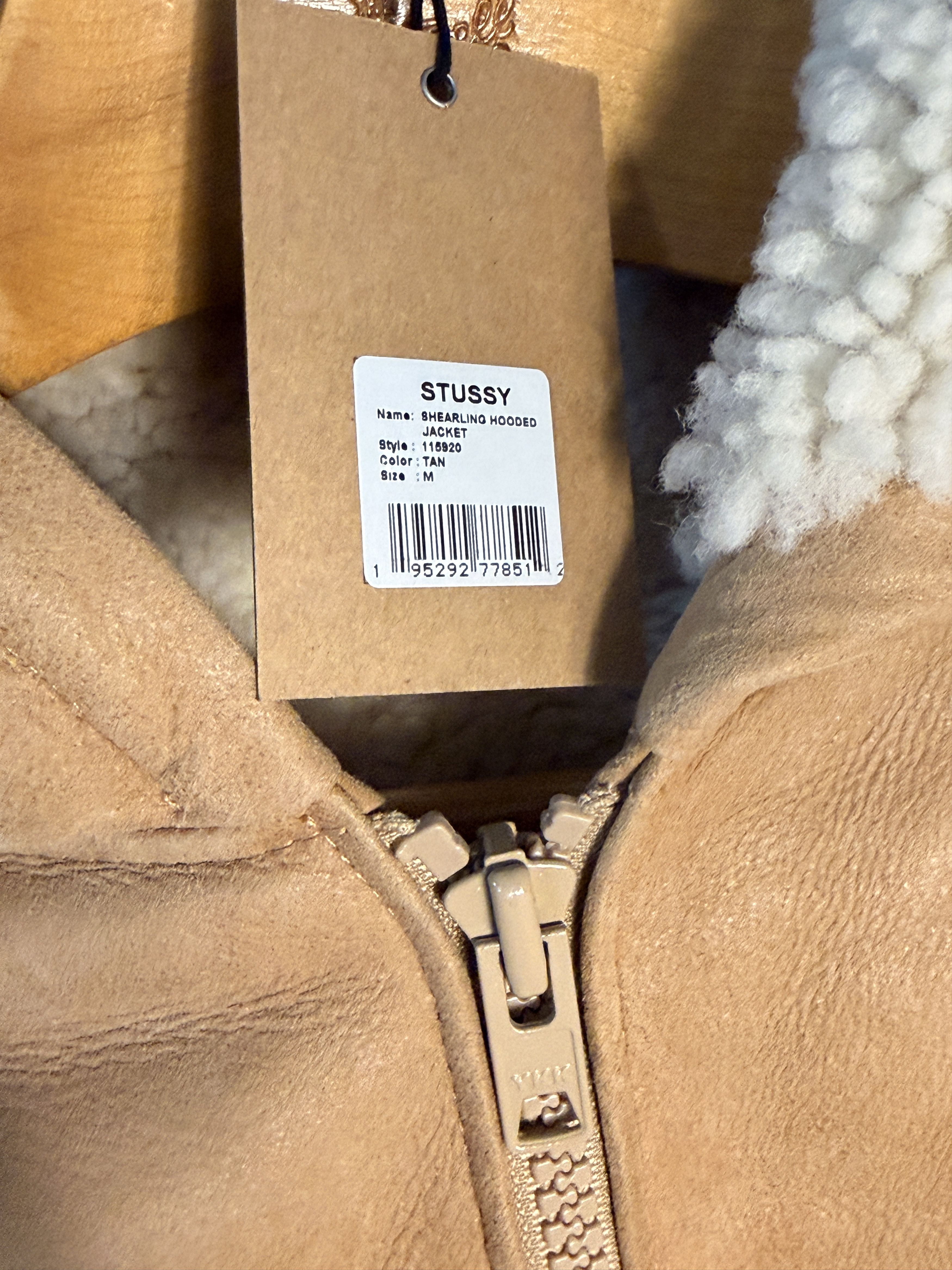 Stussy Shearling Hooded Jacket Tan Size US M / EU 48-50 / 2 - 3 Thumbnail