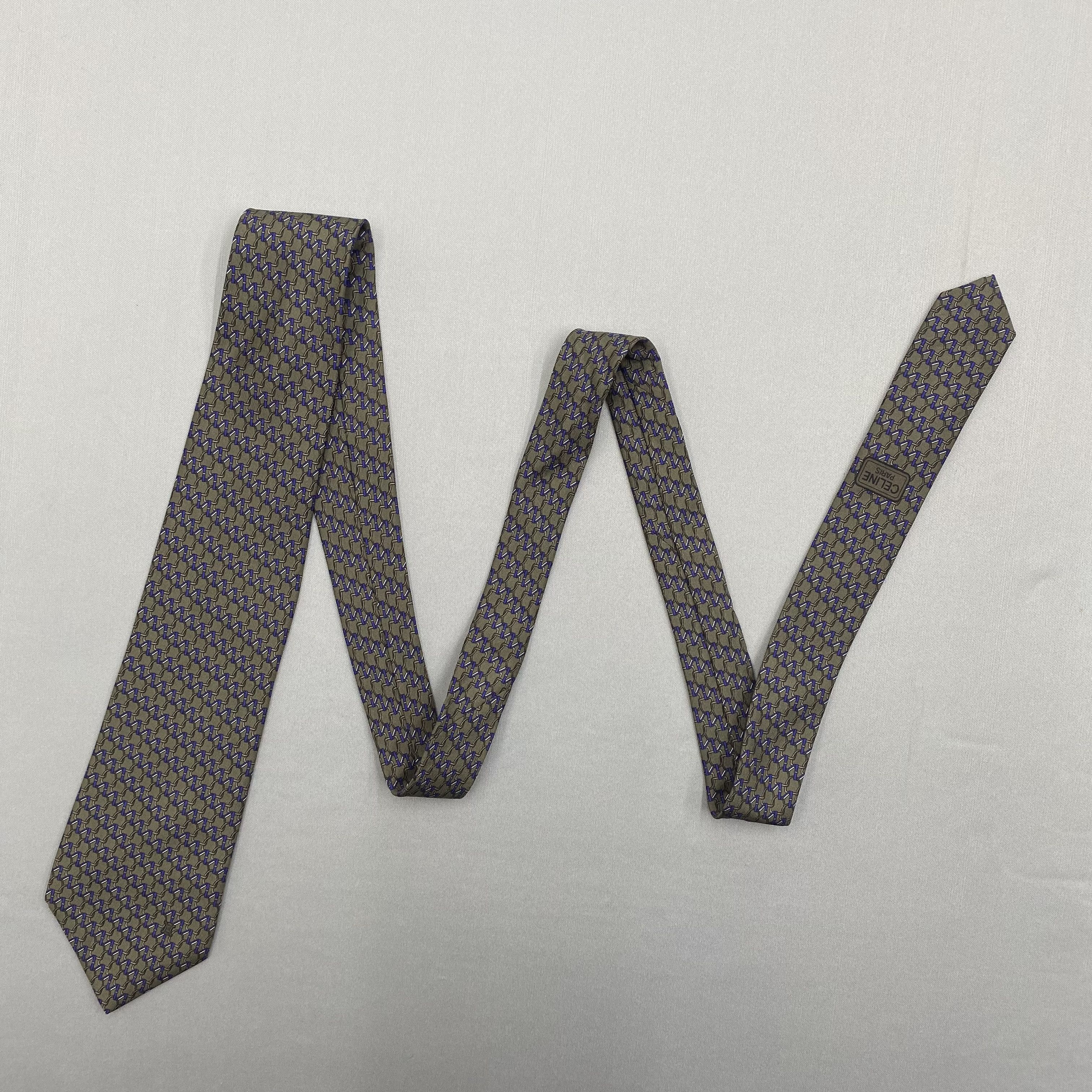 Celine Vintage Celine SILK Necktie Cravate Pure Silk Neck Tie Size ONE SIZE - 5 Thumbnail
