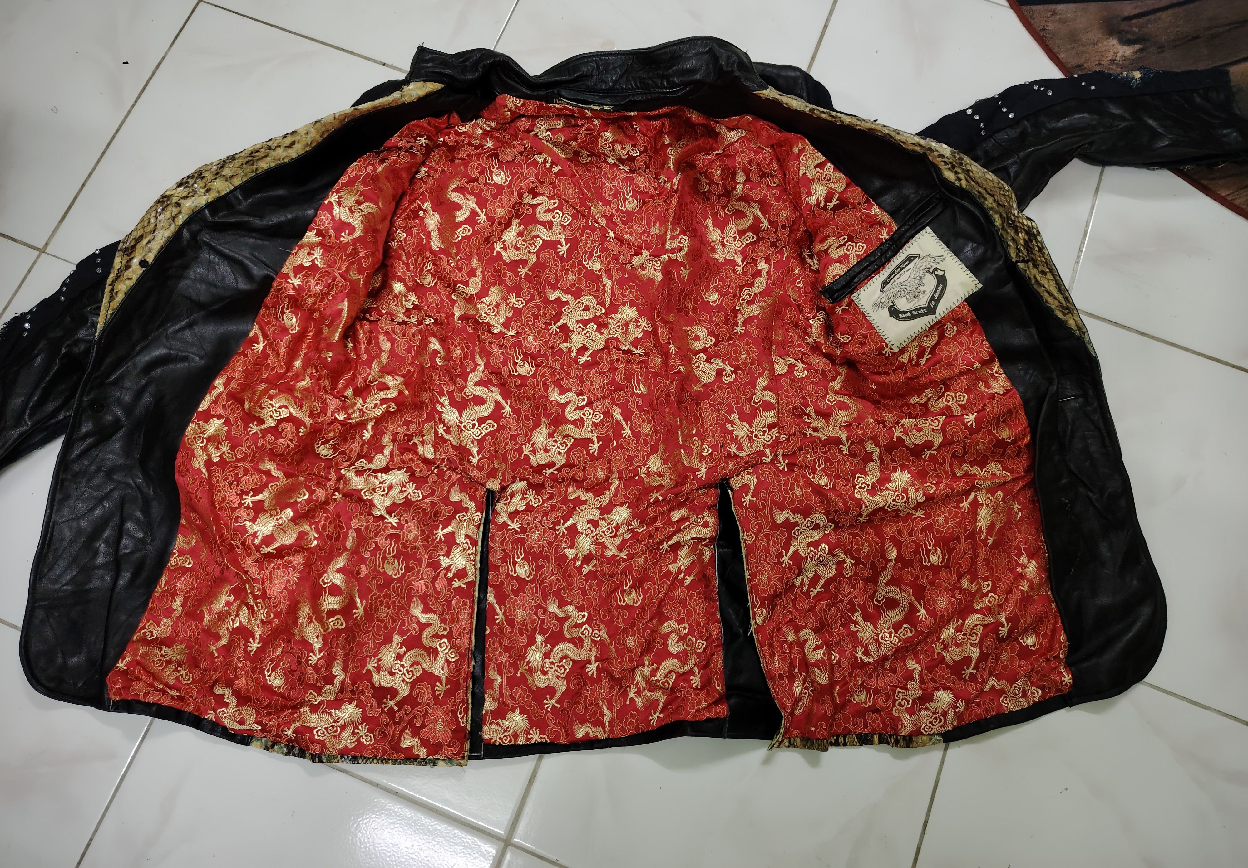 Japanese Brand Handmade Phyton Leather Jacket by EijiKyoto like ChromeHeart Size US M / EU 48-50 / 2 - 15 Thumbnail