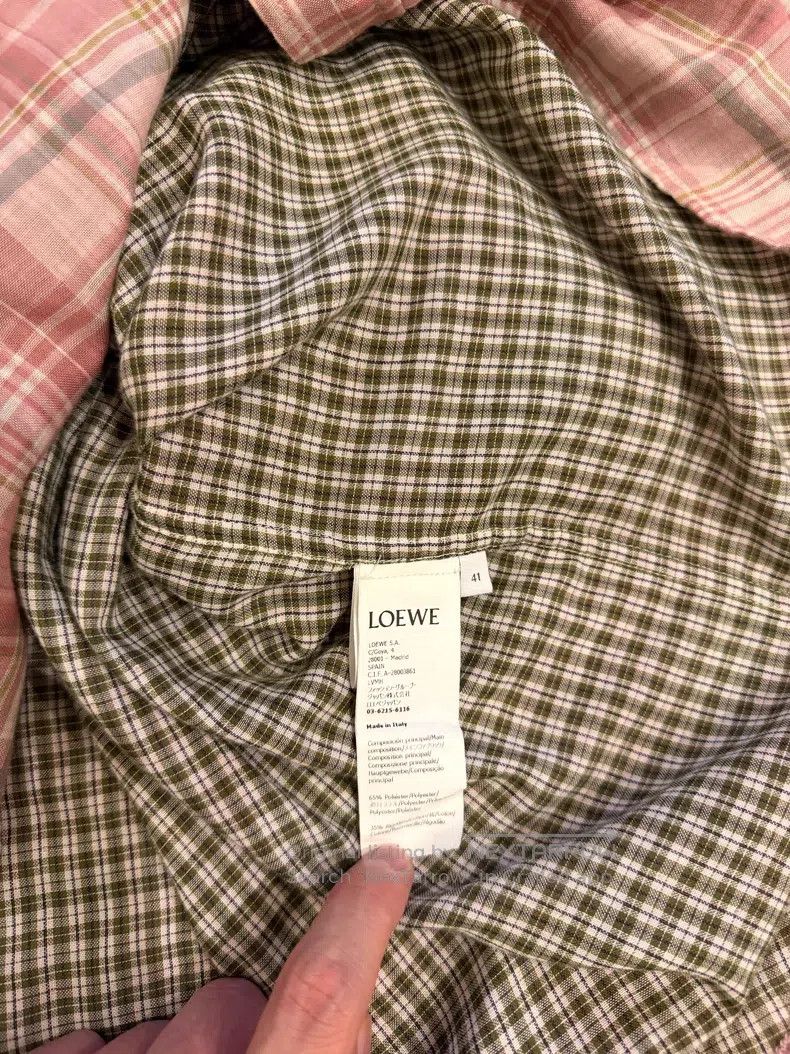 Loewe Loewe size 41 Pink checkered short-sleeve shirt Size US XXS / EU 40 - 4 Thumbnail