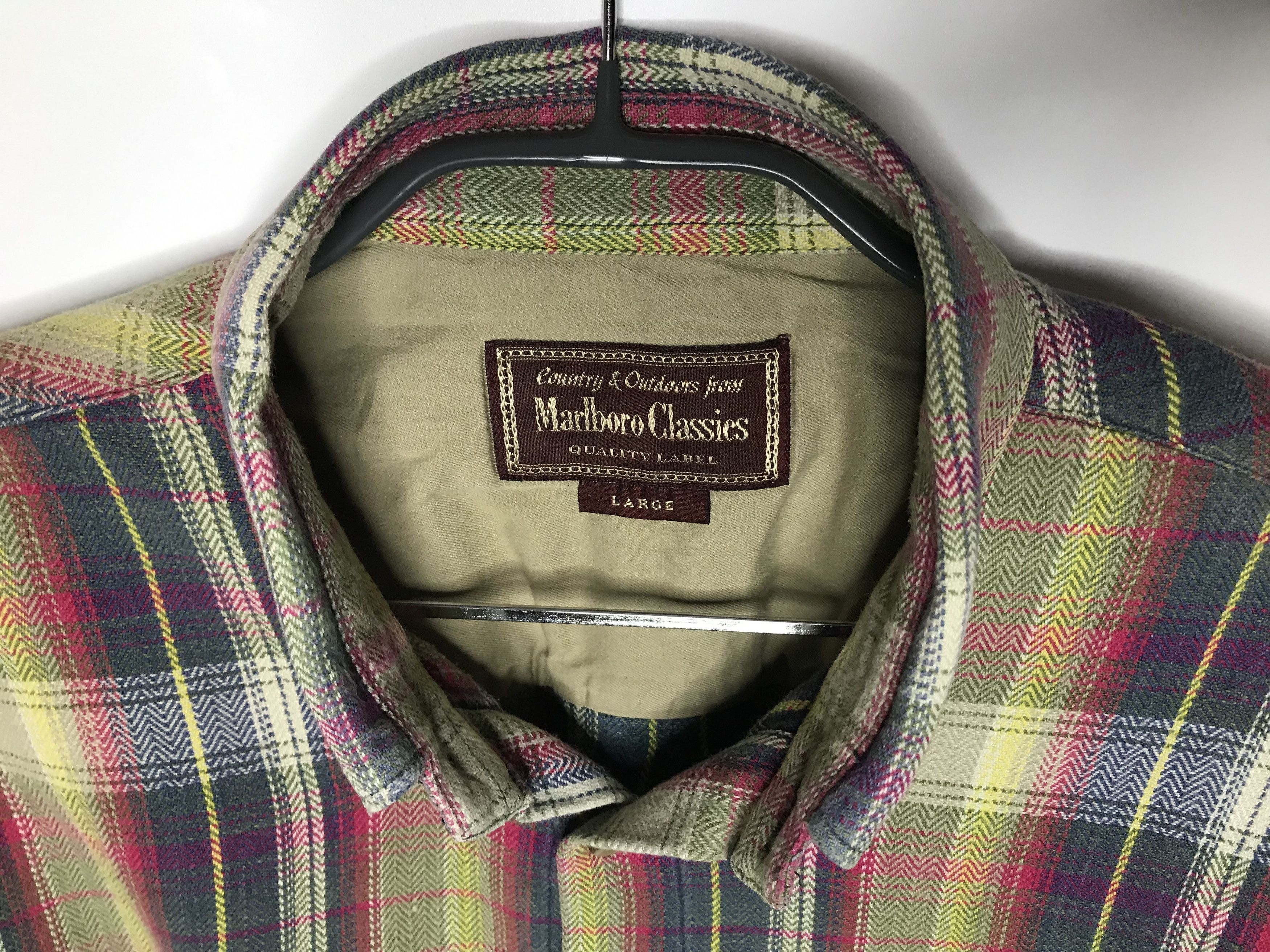 Marlboro Classics Marlboro Classics Mens Plaid Flannel Shirt Sz L Size US L / EU 52-54 / 3 - 5 Thumbnail