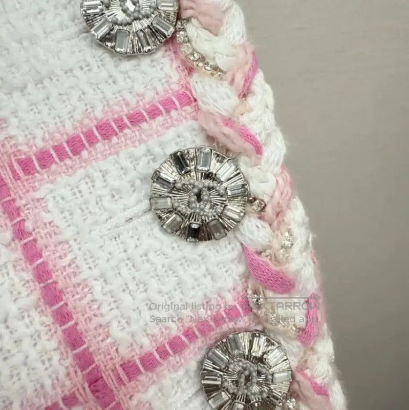 Chanel Chanel Pink Checkered Short Coat for Women . Size S / US 4 / IT 40 - 4 Thumbnail
