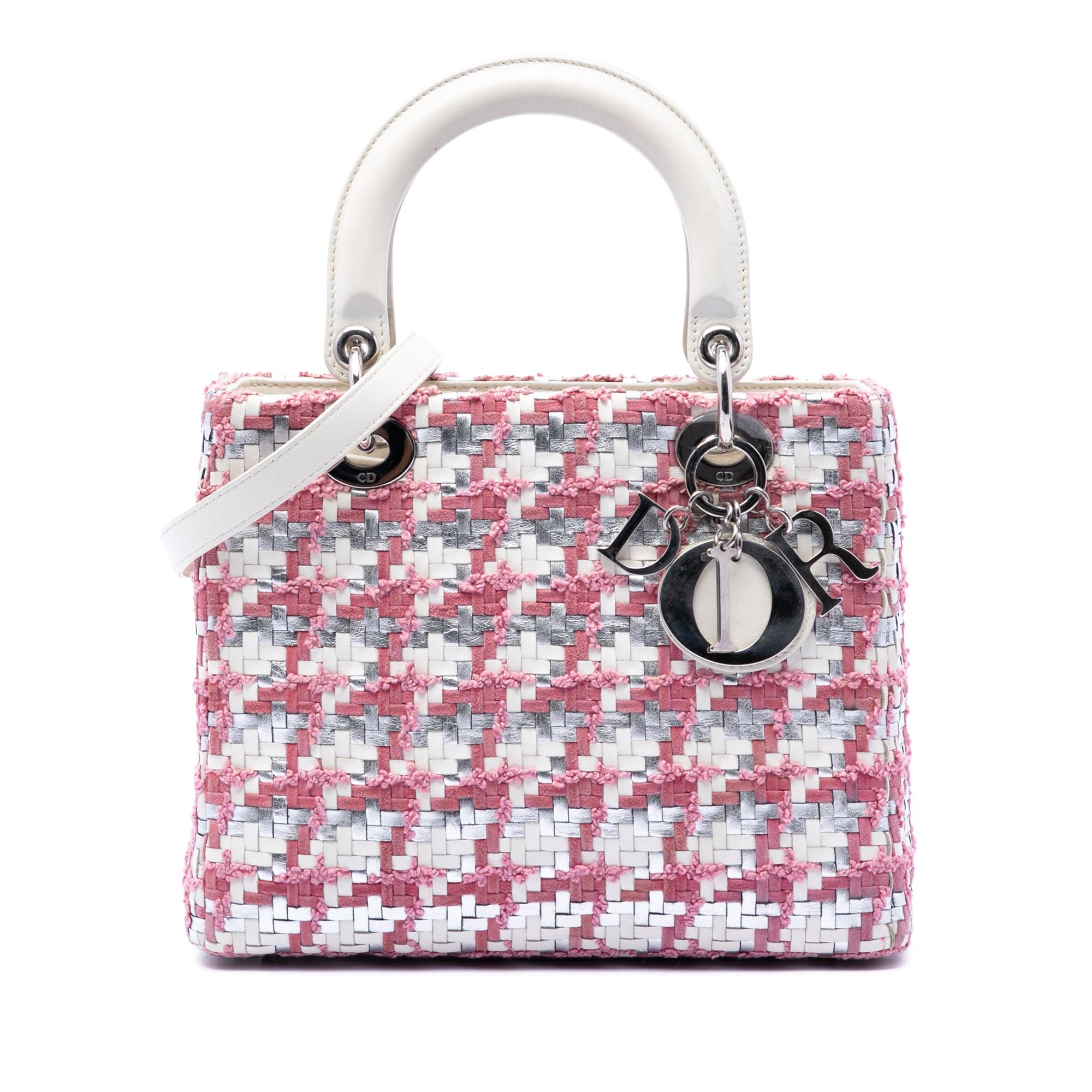 Dior Medium Lambskin And Tweed Lady Dior Size ONE SIZE - 1 Thumbnail